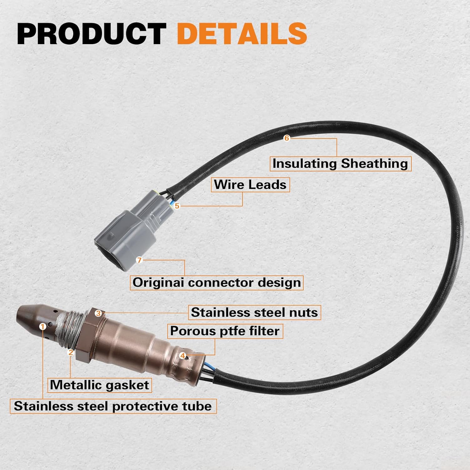 2Pcs Upstream and Downstream Oxygen O2 Sensor for 13-17 ES350,13-18 ES300H,12-17 Camry,13-18 Rav4.OE#25054084 25024360