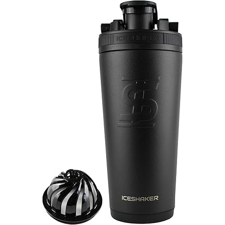 Shark Tank Shakers | Ice Shaker 26Oz Black Stainless Steel Protein Shaker,...