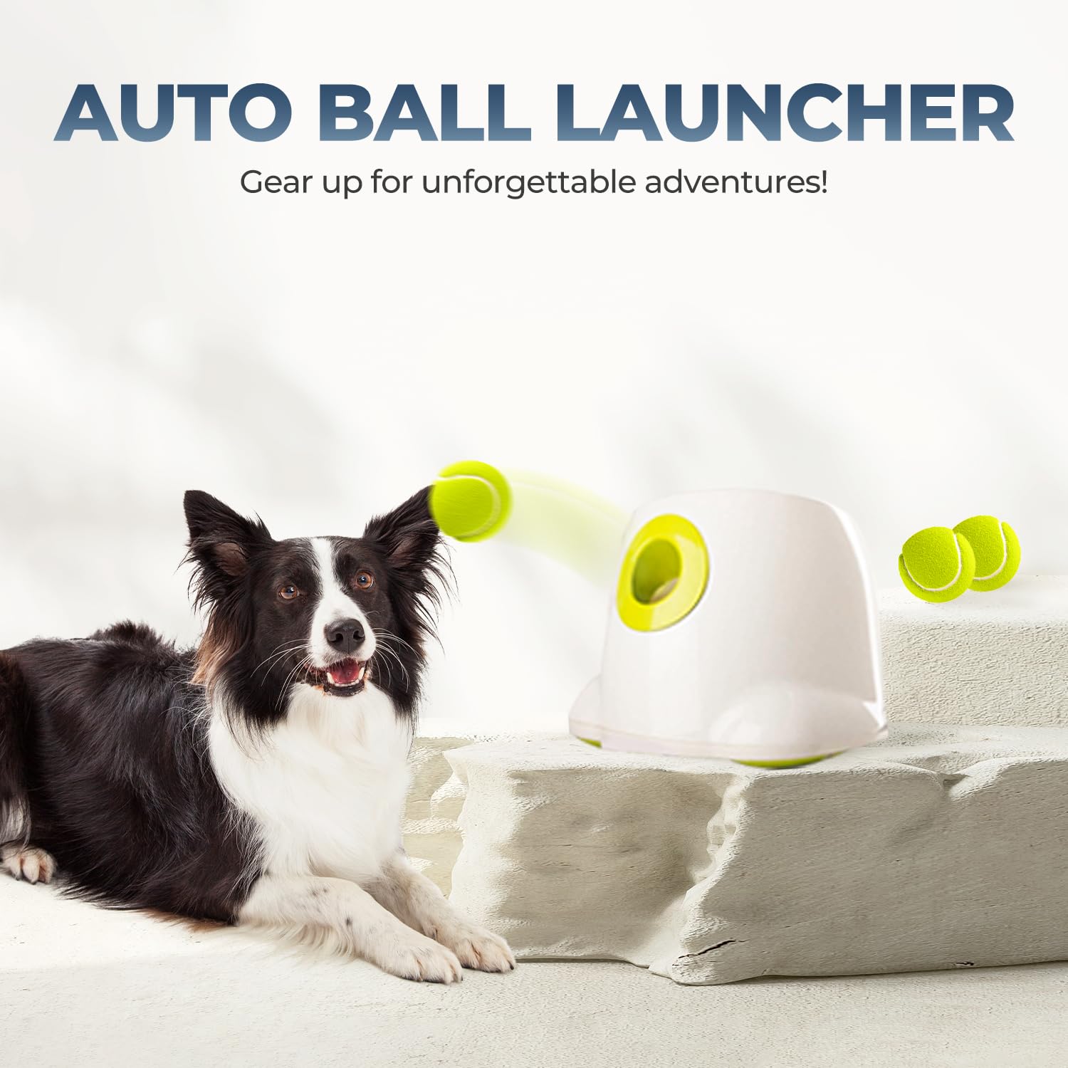 ALL FOR PAWS Automatischer Hundeballwerfer, Wiederaufladbarer Ballwerfer für große Hunde, Interaktive Tennisballwurfmaschine für Hunde, Apportierspielzeug für Welpen, mit 3 Bällen