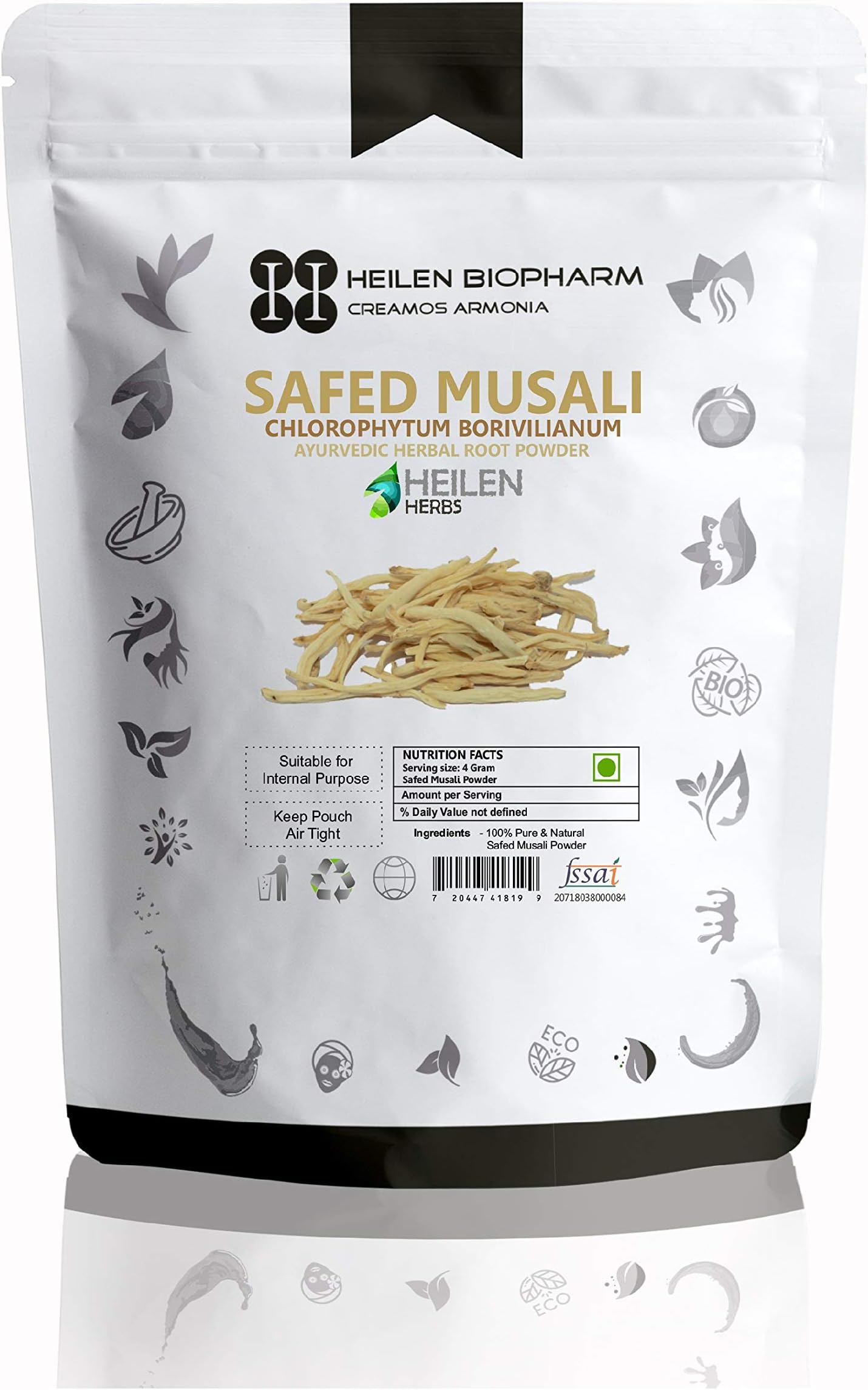 Heilen Biopharm Safed Musli (Chlorophytum Borivilianum) Powder - 100 g