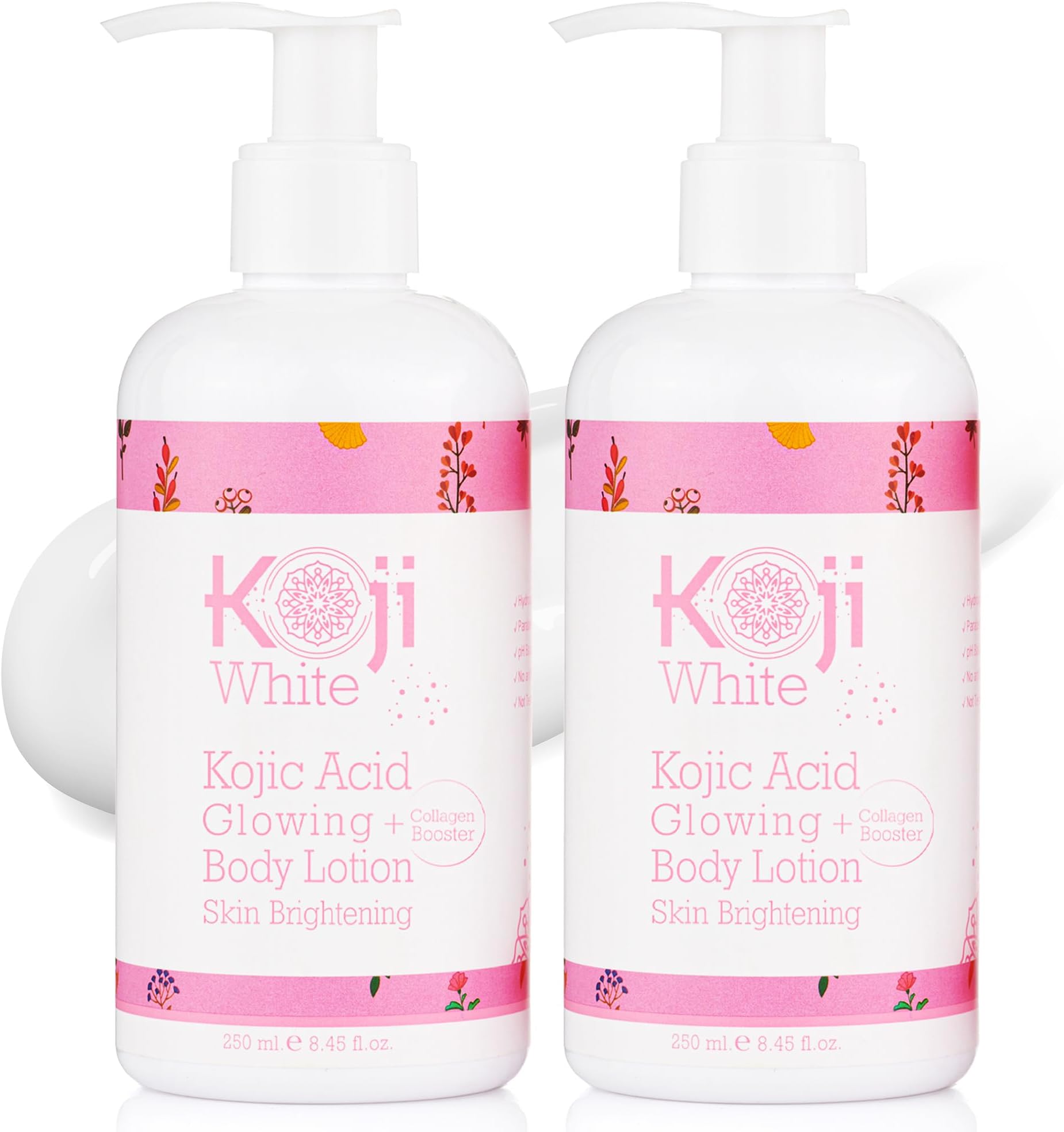 Kojic Acid & Collagen Body Lotion, Women Gifts Set for Skin Brightening, Moisturizer & Radiant Complexion, Uneven Skin Tone - Vegan, Not Tested on Animals, 8.45 Fl Oz (2 Packs)
