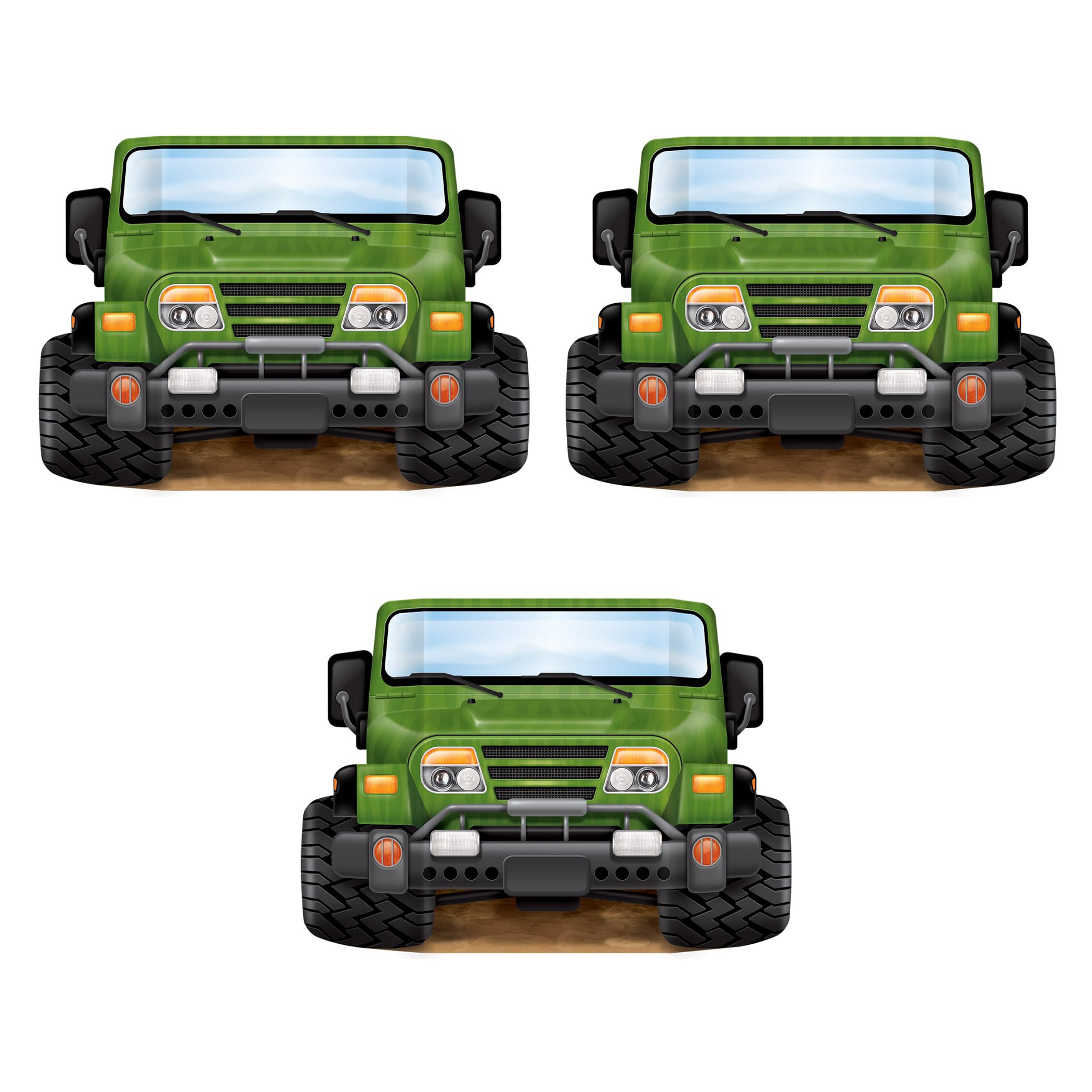 Beistle 3-częściowe rekwizyty do budki fotograficznej Jungle Safari Jeep na przyjęcie urodzinowe, 63 x 94 cm, wielokolorowe