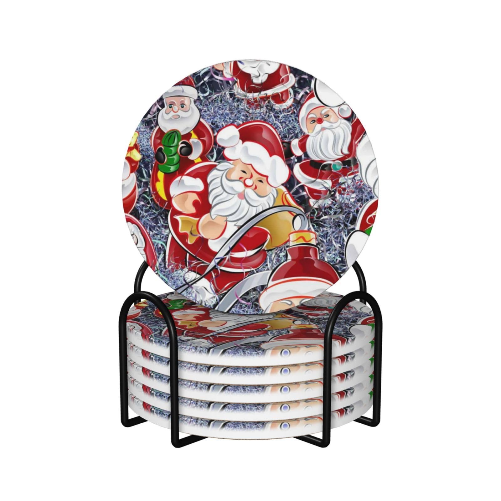Dessous de verre en liège Père Noël pour décoration de table festive