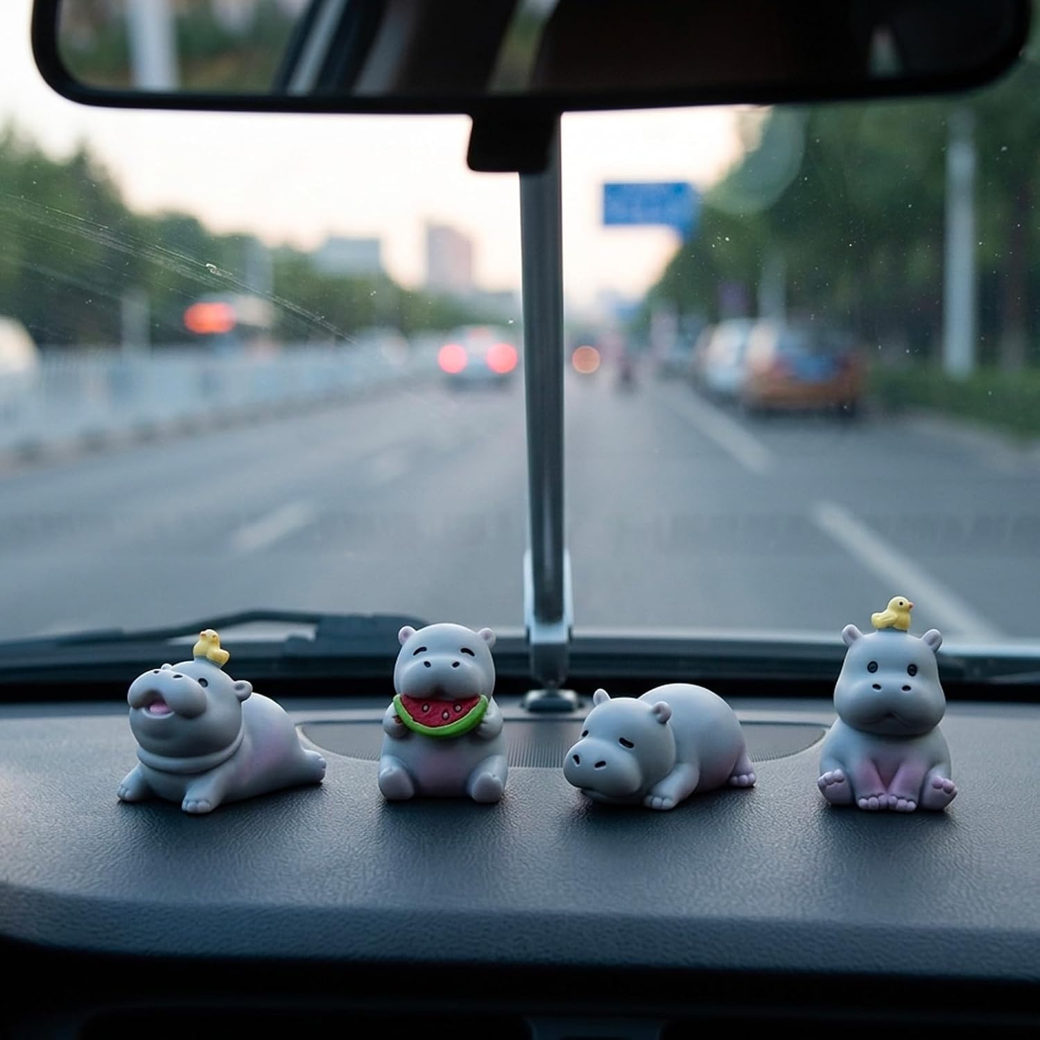 12Pcs Car Dashboard Decorations, Hippo Figurine, Hippo Decor for Car Monitor, Interior Decoration of Automobiles for Men Women image 4