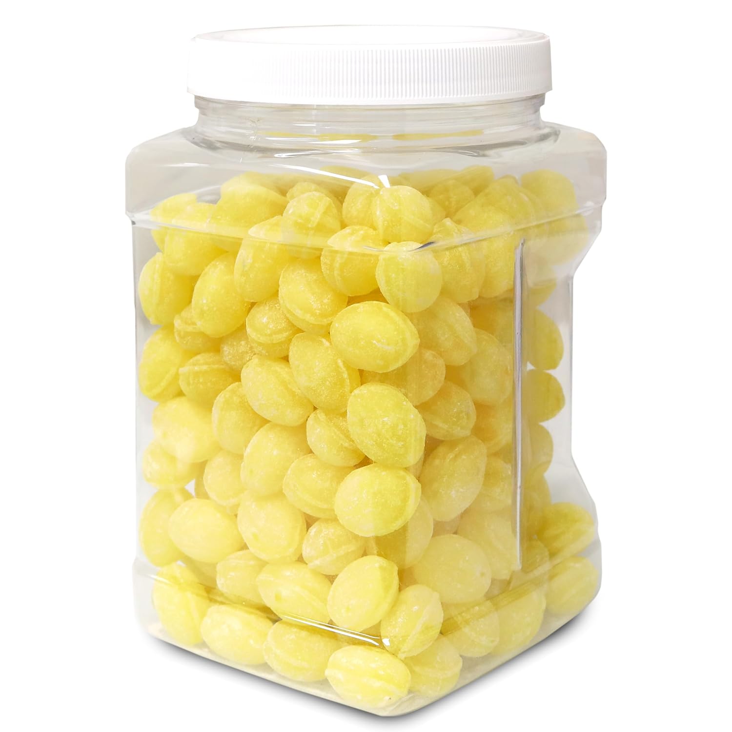Sarah's Candy Factory Sanded Lemon Drops Old Fashioned Hard Candy (Gluten Free) in Jar, 3 Lbs