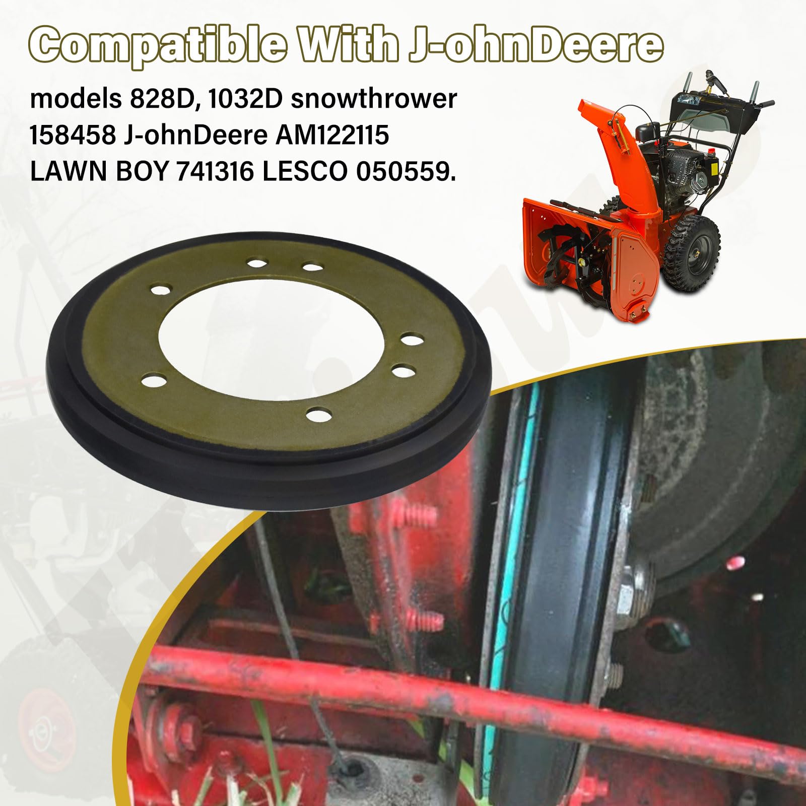 Disco Di Azionamento 240-394/04743700 Freno Di Attrito Per A-riens La Maggior Parte Degli Spazzaneve A Frizione, S-tens, Sna-pper, Troy-Bilt Friction - Foto 8