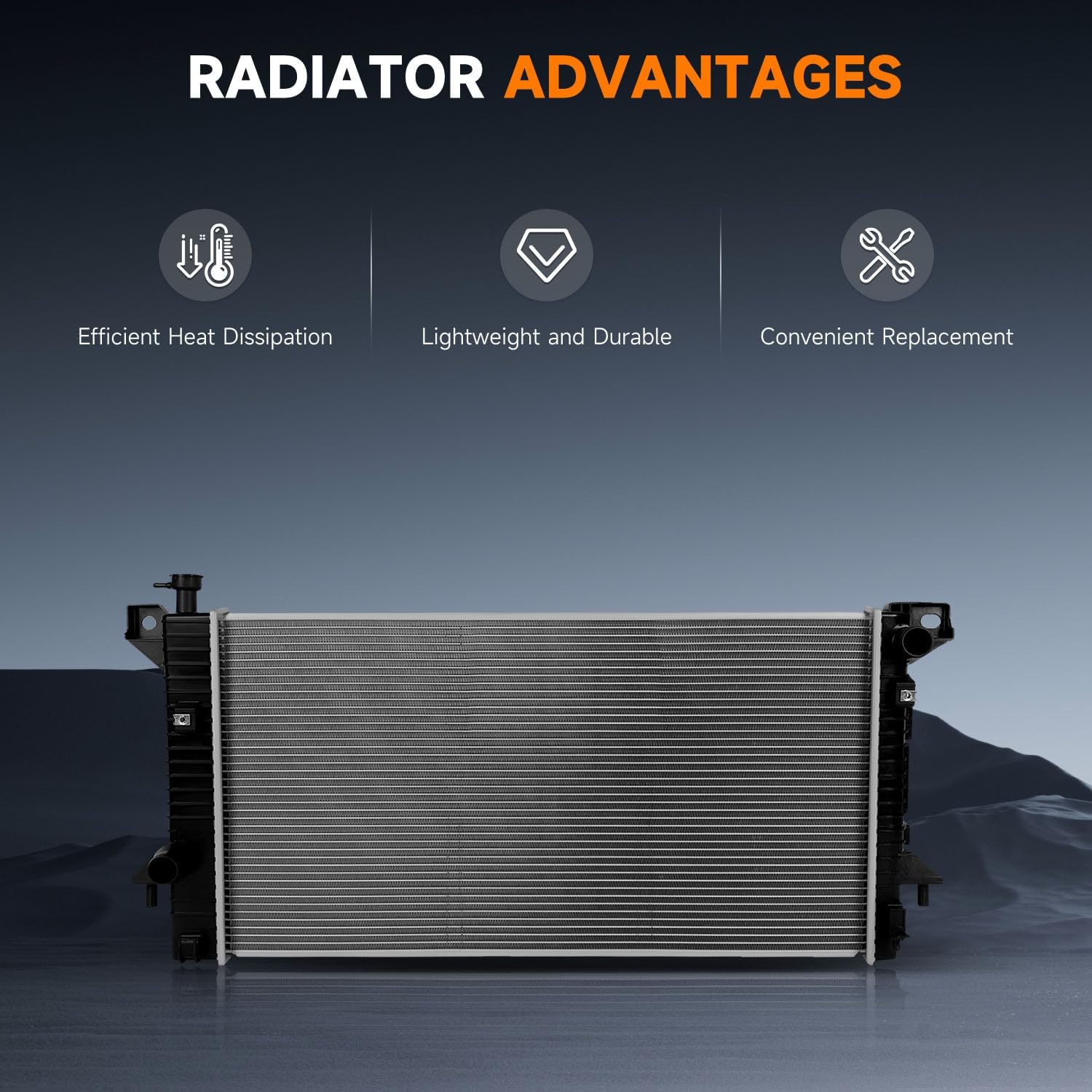 OCPTY 13099 Engine Radiator Compatible with 2009-2014 for ford Expedition 5.4L,2009-2010 for ford F-150 4.6L,2009-2014 for Lincoln Navigator 5.4L Replace# 13099,RK1568,9L3Z8005B Aluminum Radiators