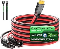 Vista 1 de Cable de extensión de carga solar Bateria Power a XT60, 12AWG 15 pies Cable adaptador de conector solar a XT60 para panel solar a estación