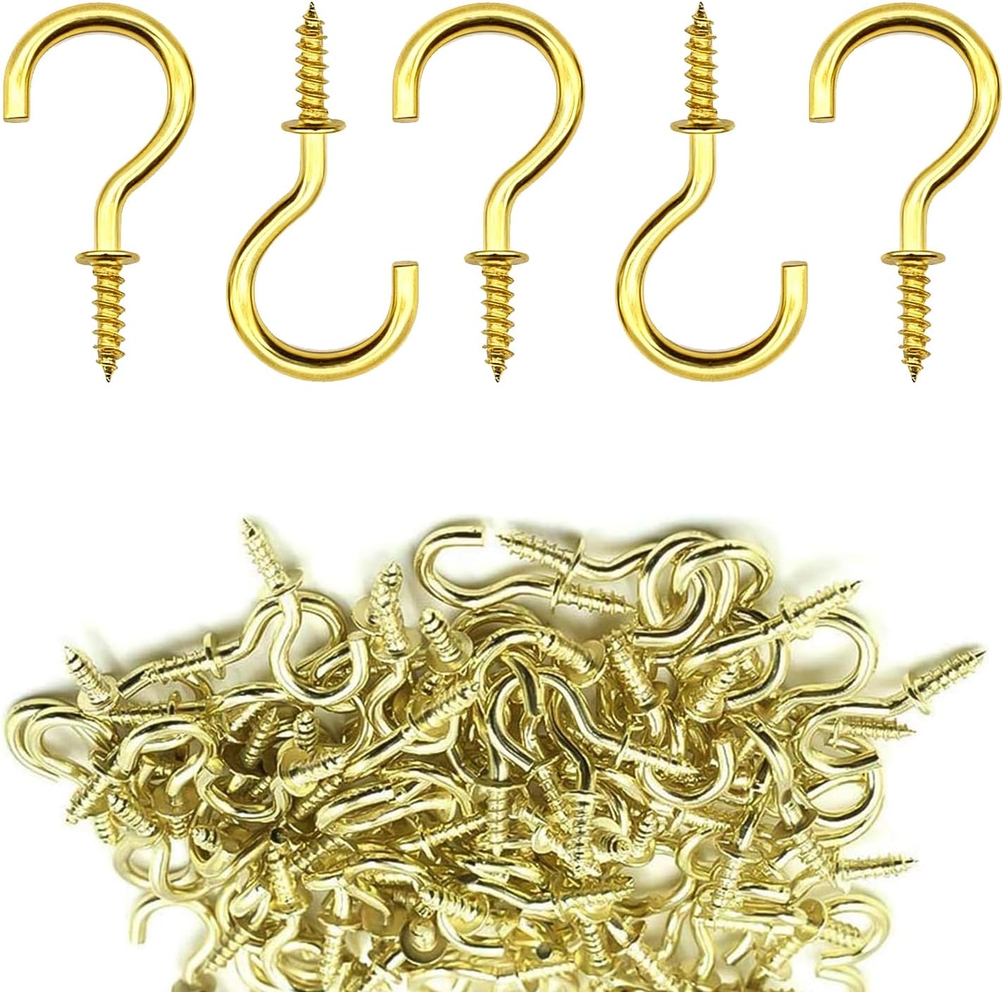 ALLWIN 1 Inch Small Screw Hooks, 120 Pcs Rust-Resistant Coated Steel Mini Twist-in Hooks for Hanging Plants, Lights, Ornaments, Jewelry – Indoor & Outdoor Use