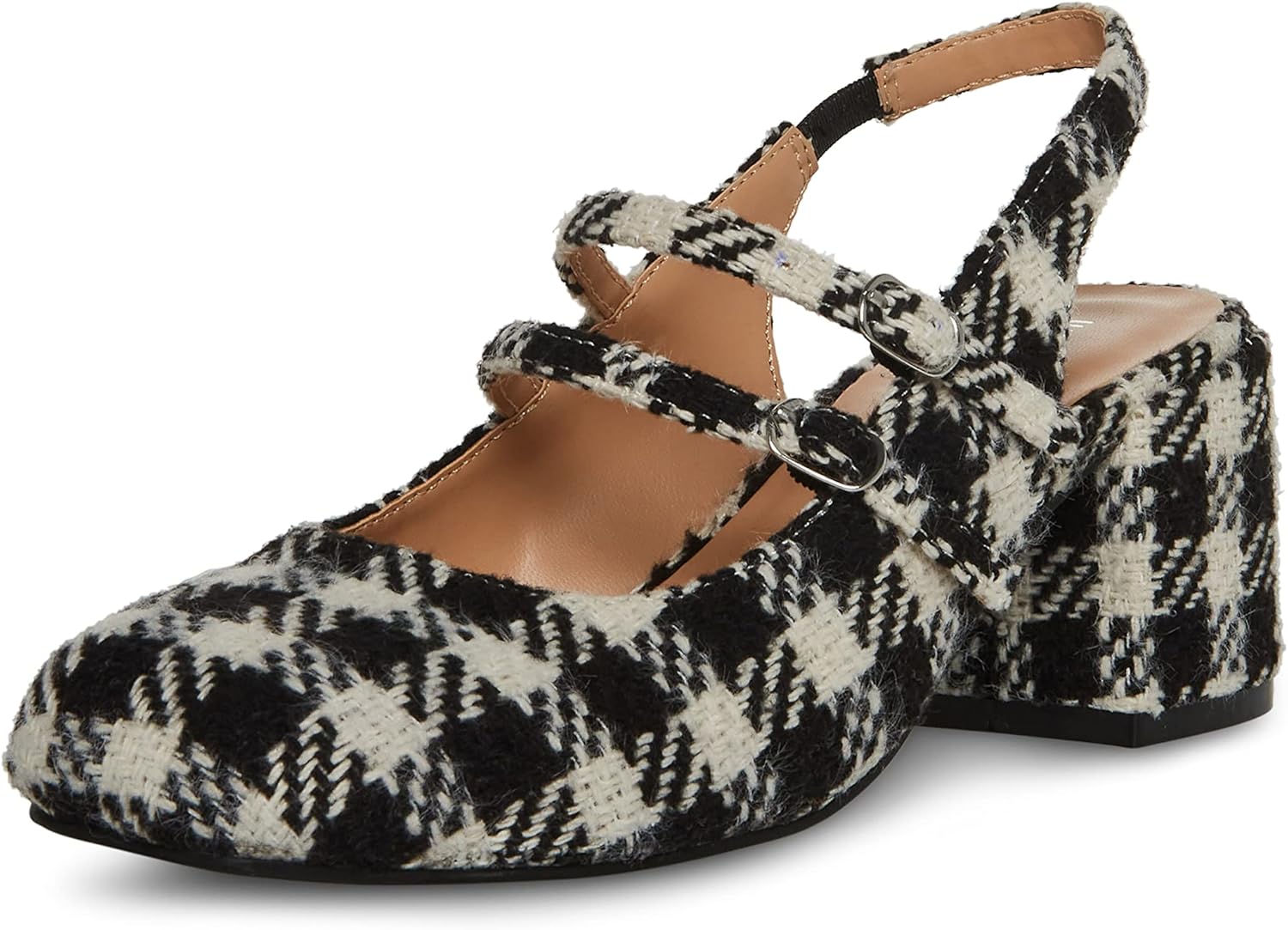 Madden Girl Women's Dolll Mary Jane Flat, Black/White, 6.5