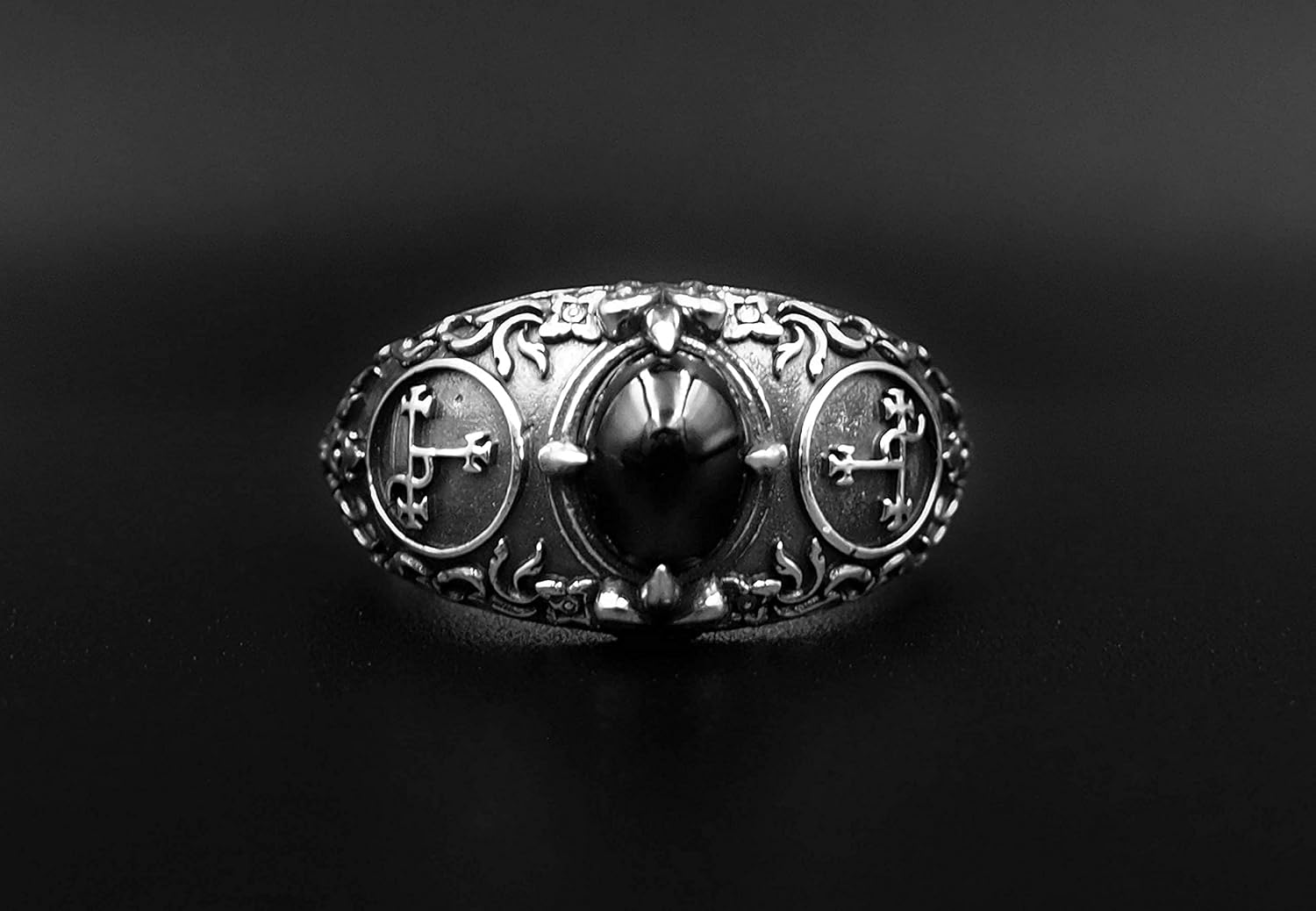 Onyx Seal Sigil of Lilith Ring for Women's and Men's Ring 925 Sterling Silver Size 6-15