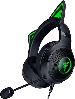 Razer Kraken Kitty V2 - Auriculares RGB por cable con orejas de gatito (Iluminac