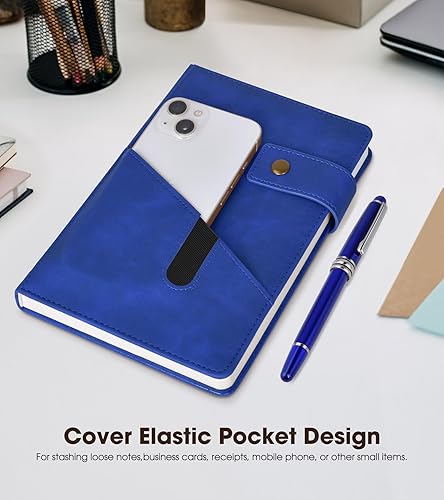 Miniatura 3 de vfaejll Cuaderno de cuero rayado A5 para hombres y mujeres, 5.9" X 8.4" Cuaderno de diario personalizado de tapa dura con bolígrafo, 200 páginas de