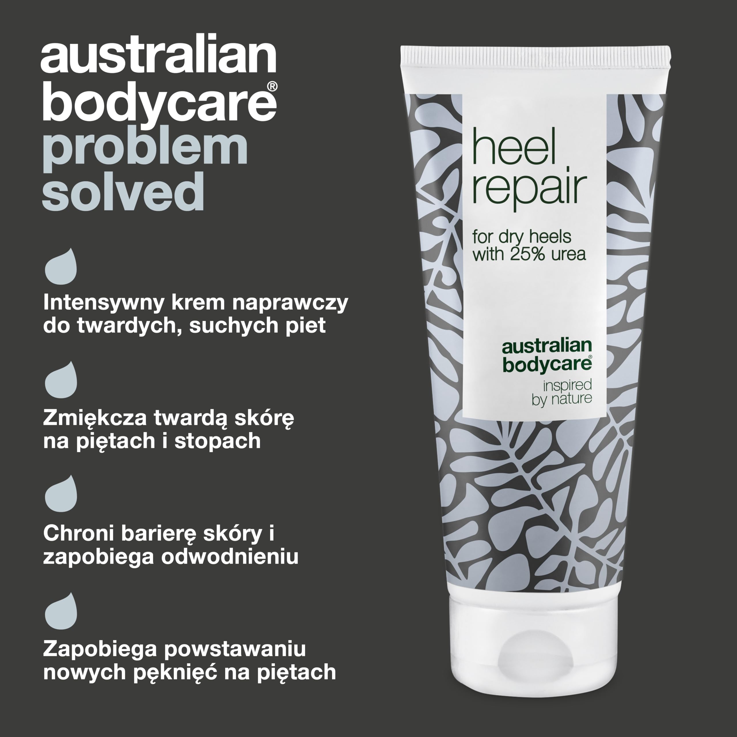Australian Bodycare Heel Repair, 100ml | Krem do nawilżania twardej skóry na piętach | 25% Urea | Pielęgnacja stóp z 100% Olejkiem z Drzewa Herbacianego