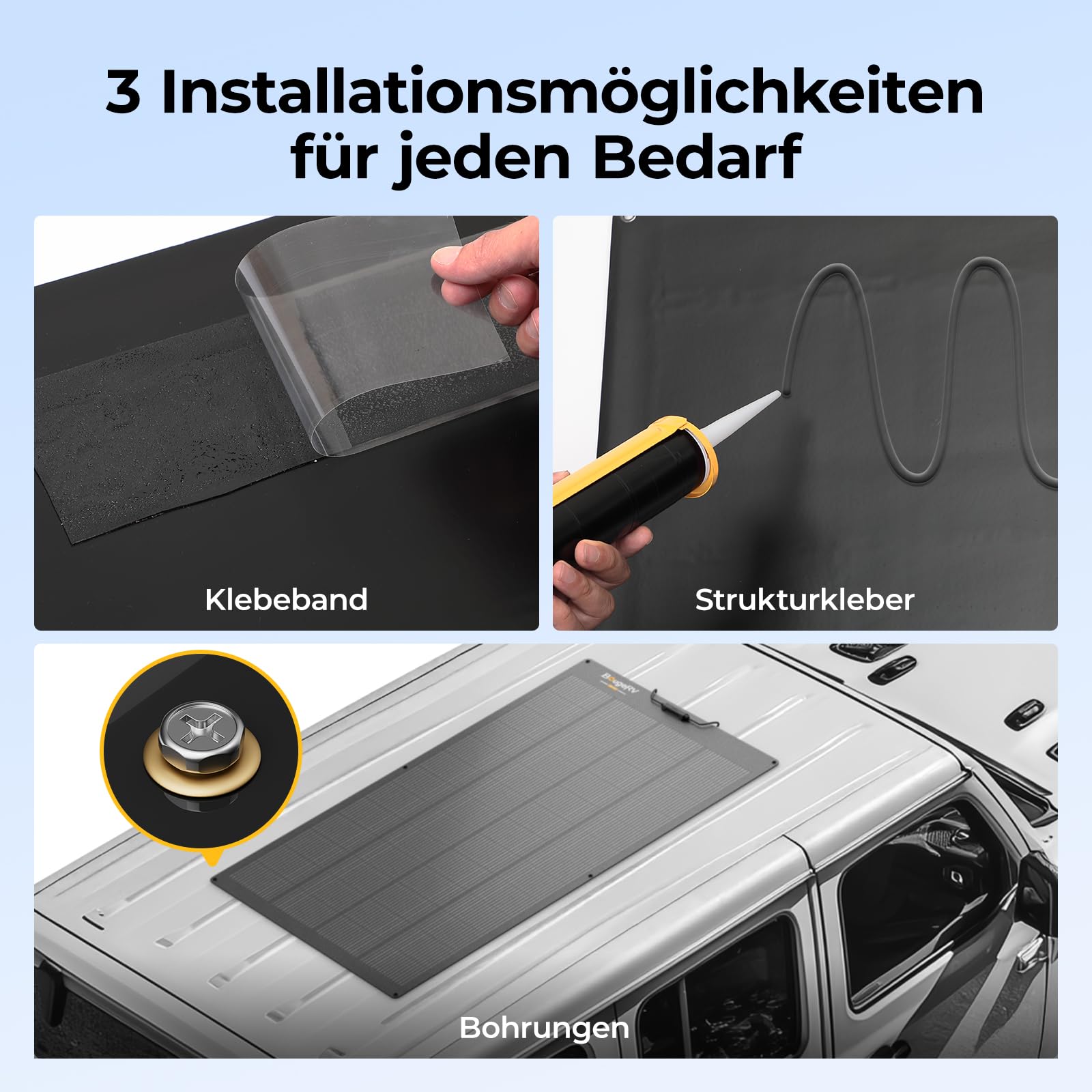 BougeRV Arch Pro 200W Flexible Solarpanel mit 28 Bypass-Dioden, Schattentolerantes Biegsam PV Panel, N-Typ 16BB Zellen, 25% Effizienz, ETFE Monokristallin Solarmodul, IP68, für Wohnmobil Boot 12/24V