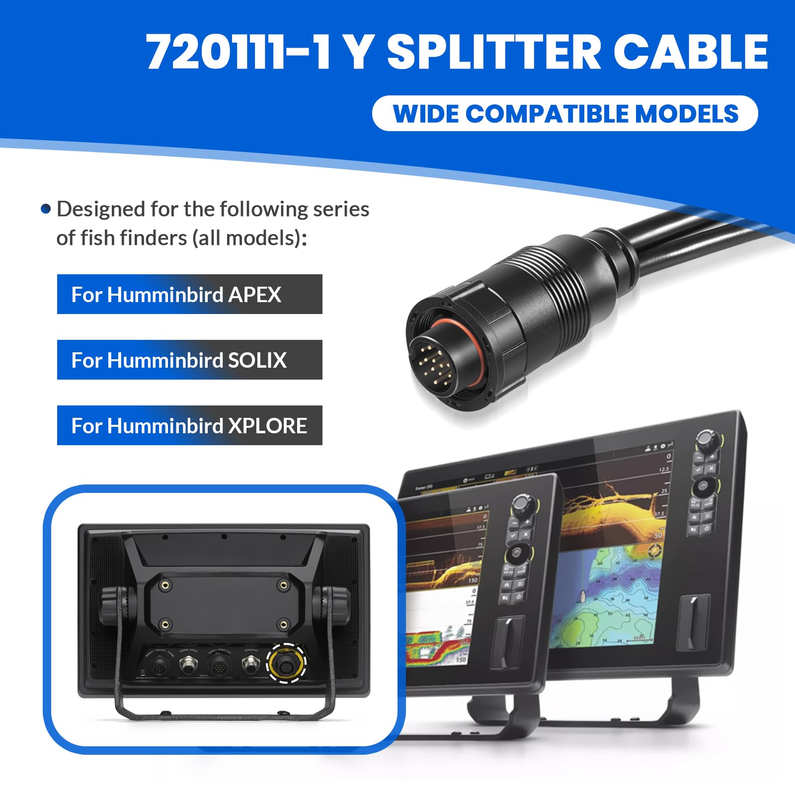 Amazon | 14 M ID SIDB Yスプリッターケーブル 720111-1 Humminbird