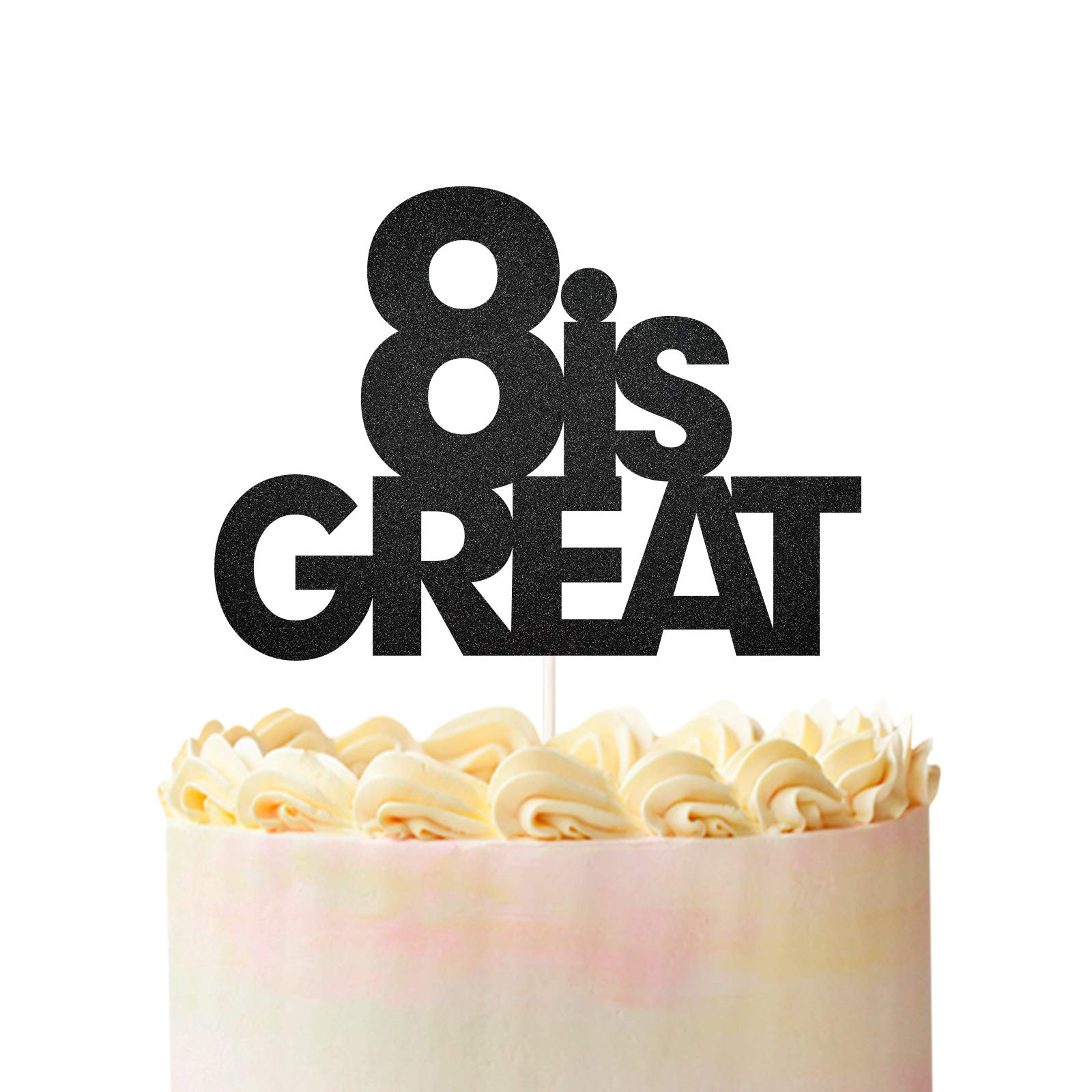 8 it's Great Cake Topper,Glittering 8th Birthday Party Decor, 8th Birthday Cake Topper, Eight Party Theme Party Decoratio