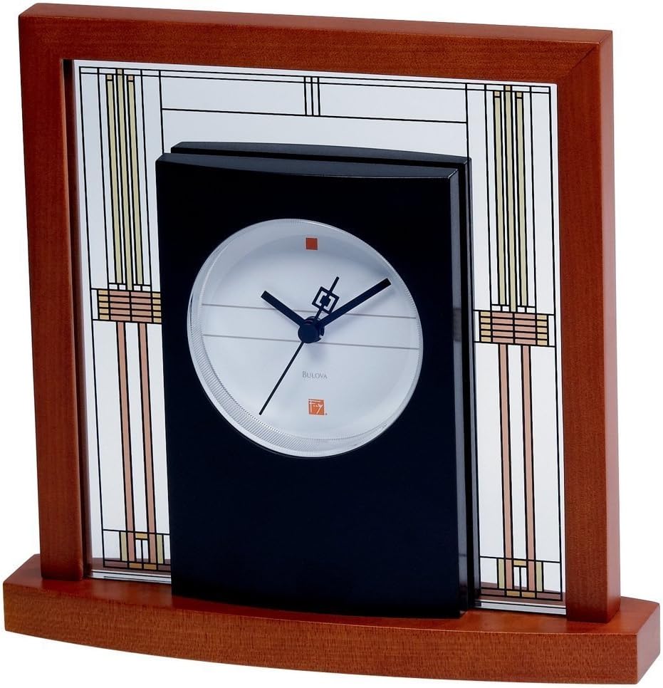 Bulova B7756 Willits Frank Lloyd Wright Table Clock