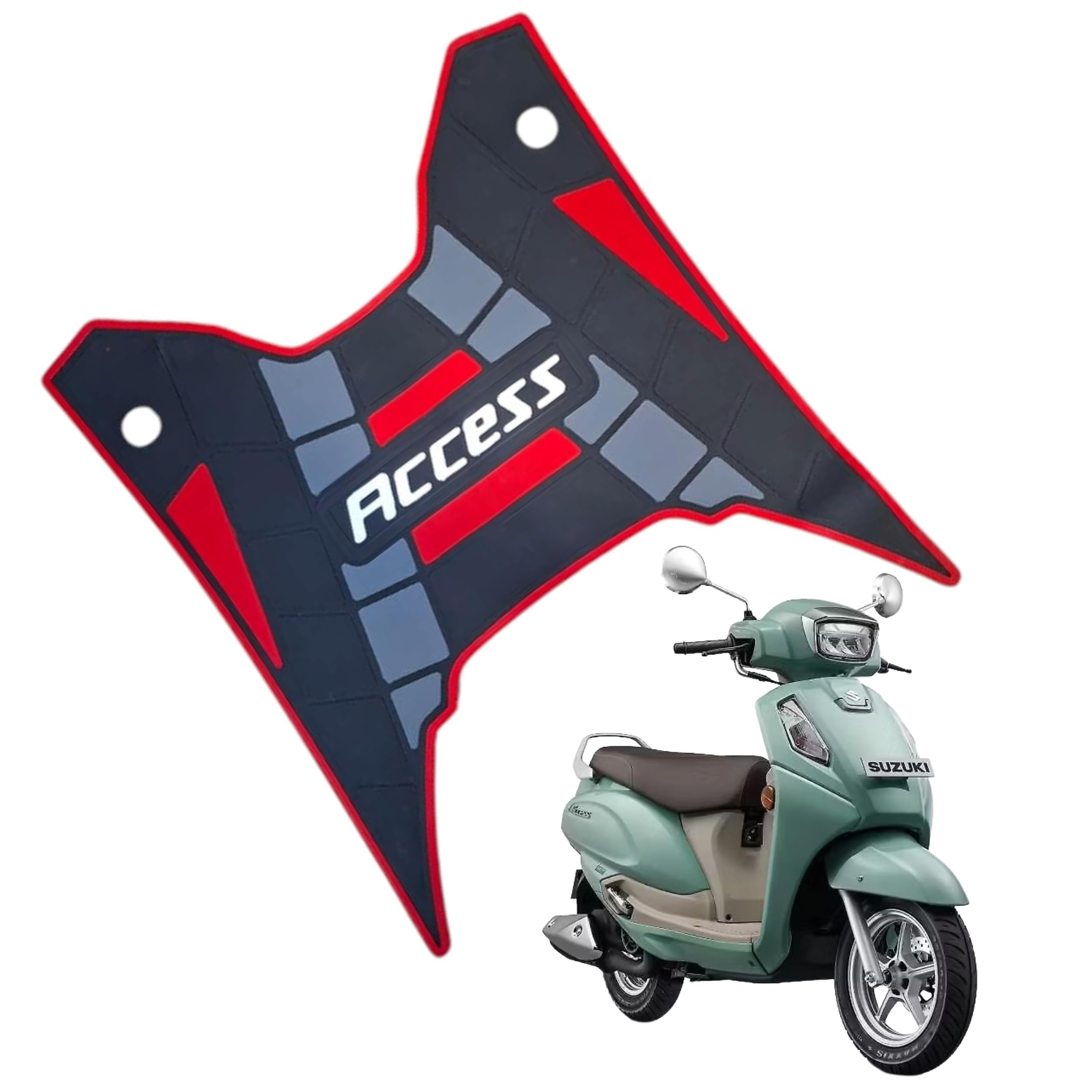 Access 125 Color 3D Footmat Washable Floor 3D Mat/Foot Mat for Access 125 Scooter Two Wheeler Mat's (Black)-image-16