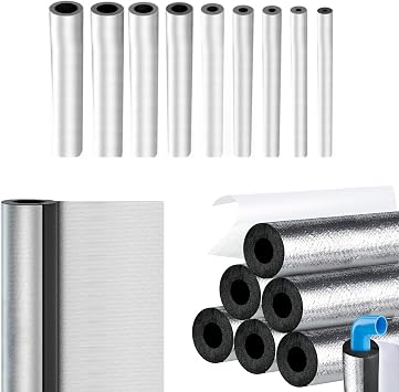 Self-Adhesive Pipe Insulation Foam Tube 3/4" 1" 1-1/4" 1-1/2" 2" 3" 3-1/2" 4" Waterproof Fireproof Insulation Wrap, for Air Conditioning, Water Pipe, Solar EnergyID 4" xTK 1.18"x37.4"