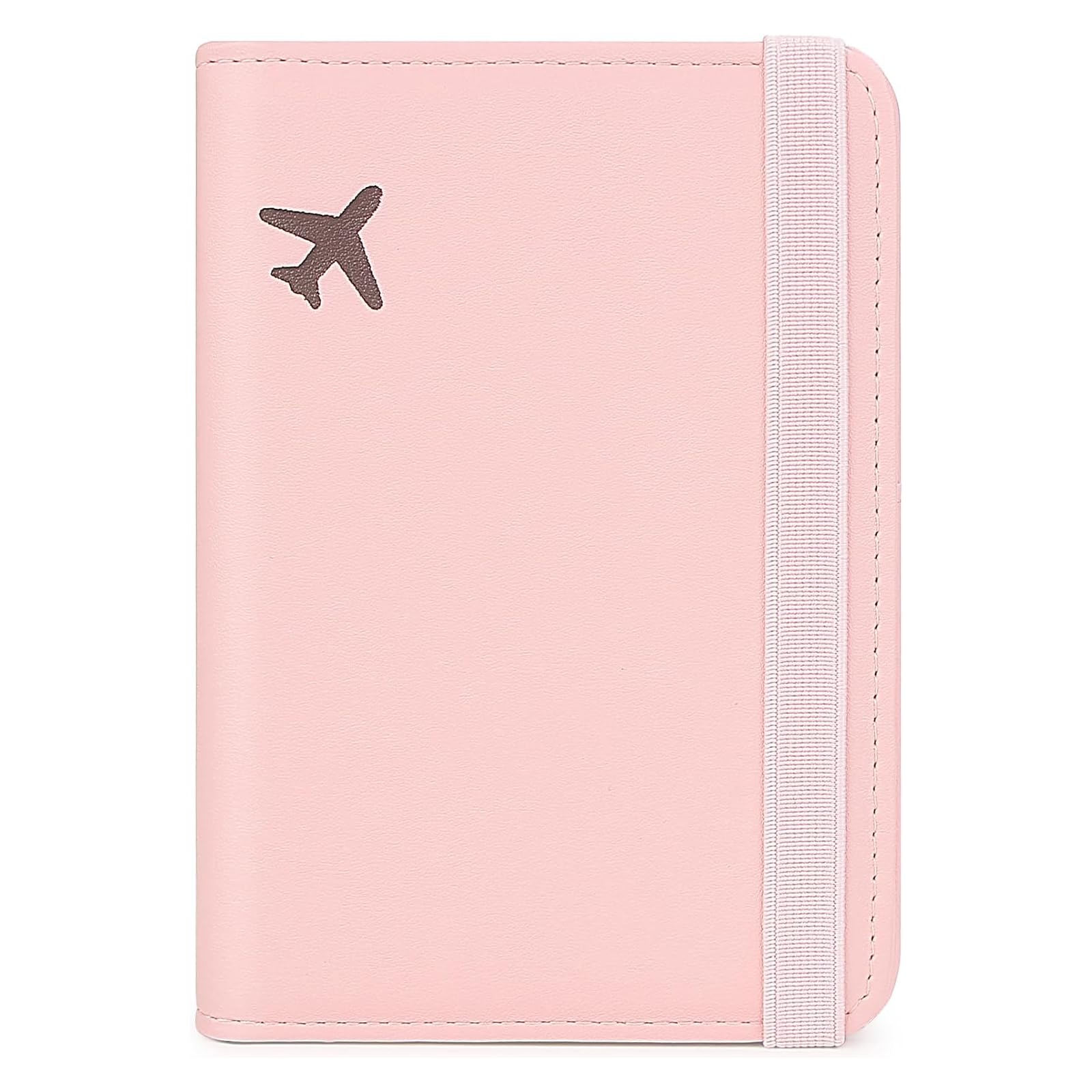 ZOPPEN RFID Blocking Passport Holder for Travel – PU Leather Waterproof Lightweight Passport Cover Wallet for Women Men, Travel Organizer with Card Slots for Airline Tickets &amp; Passport Book, Pink