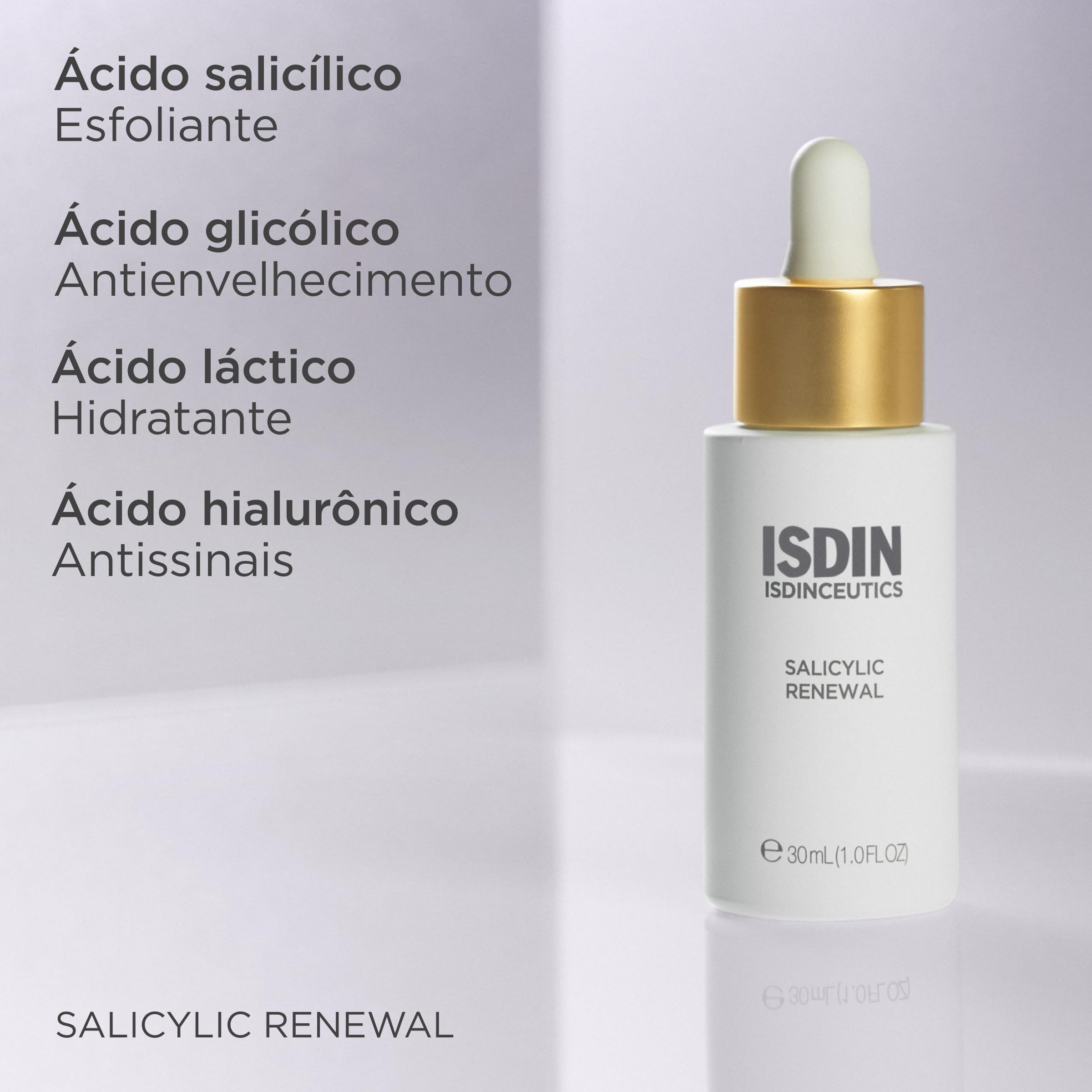 ISDIN ISDINCEUTICS Salicylic Renewal Gesichtsserum mit Salicylsäure, reduziert Unvollkommenheiten und Falten, Anti-Aging, schnelle Absorption, leichte Textur, 30 ml