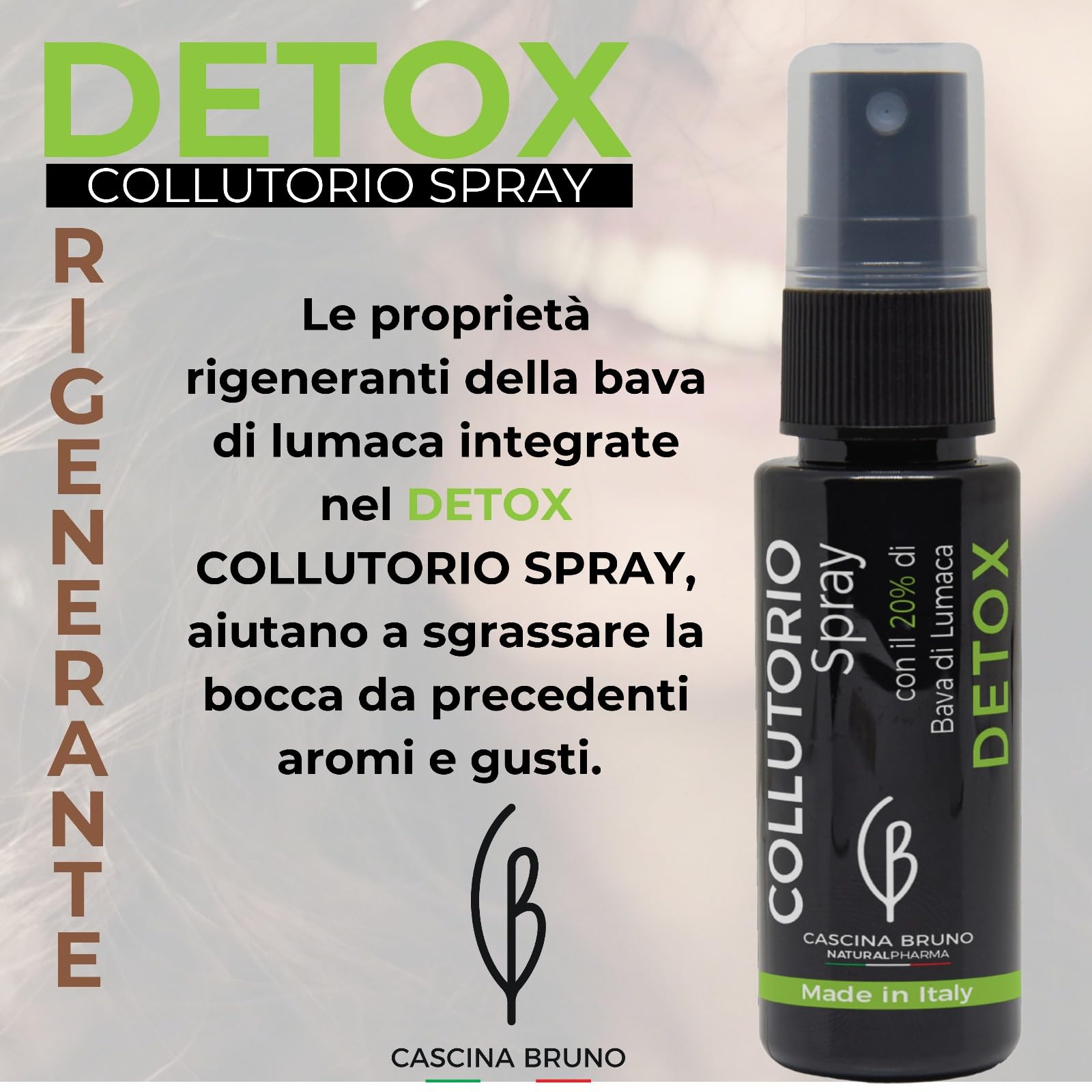 Bain de bouche Detox Kleaner Anti-THC Spray 30 ml Fabriqué en Italie