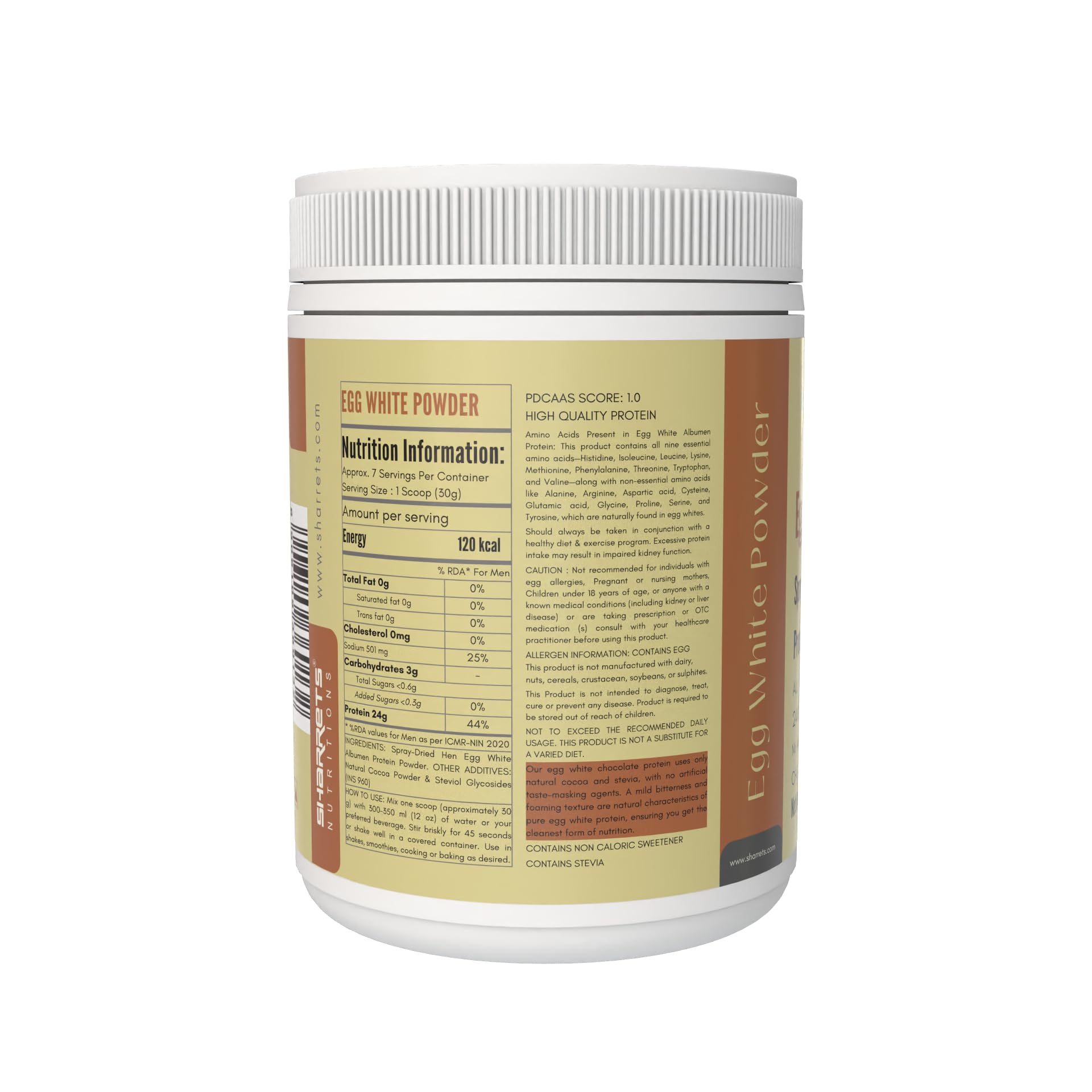 Sharrets Egg White Albumen Protein Powder with Cocoa -200g -Ideal for fitness enthusiasts and health-conscious individuals. — Amazon image 2