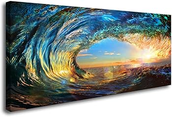 海の絵画 Amazon｜Cao Gen Decor Art S06750 巨大な波 水 ウォールアート