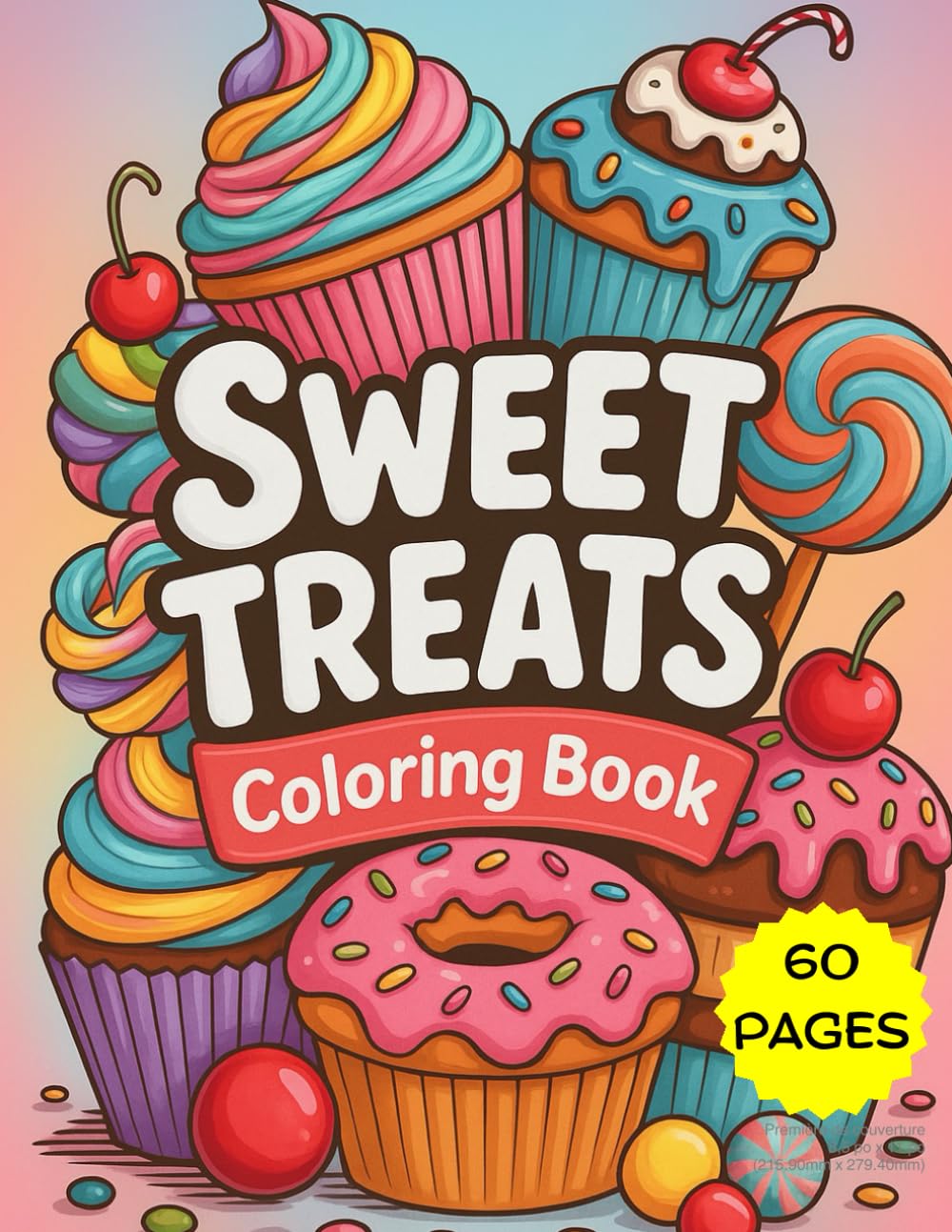 Sweet Treats Coloring Book: Cute Cupcakes, Cakes, Donuts and More to Color: A Delicious Collection of 30 Adorable Dessert-Themed Coloring Pages – Cupcakes, Cakes, Donuts & More!