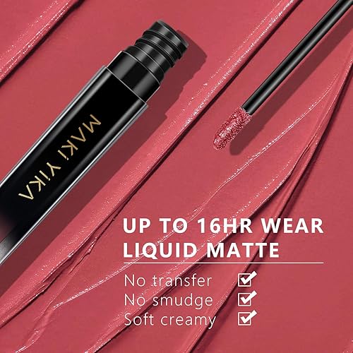 Vista 24 de Lápiz labial marrón nude para mujer, color permanece de larga duración, sin manchas, lápiz labial líquido mate a prueba de transferencia