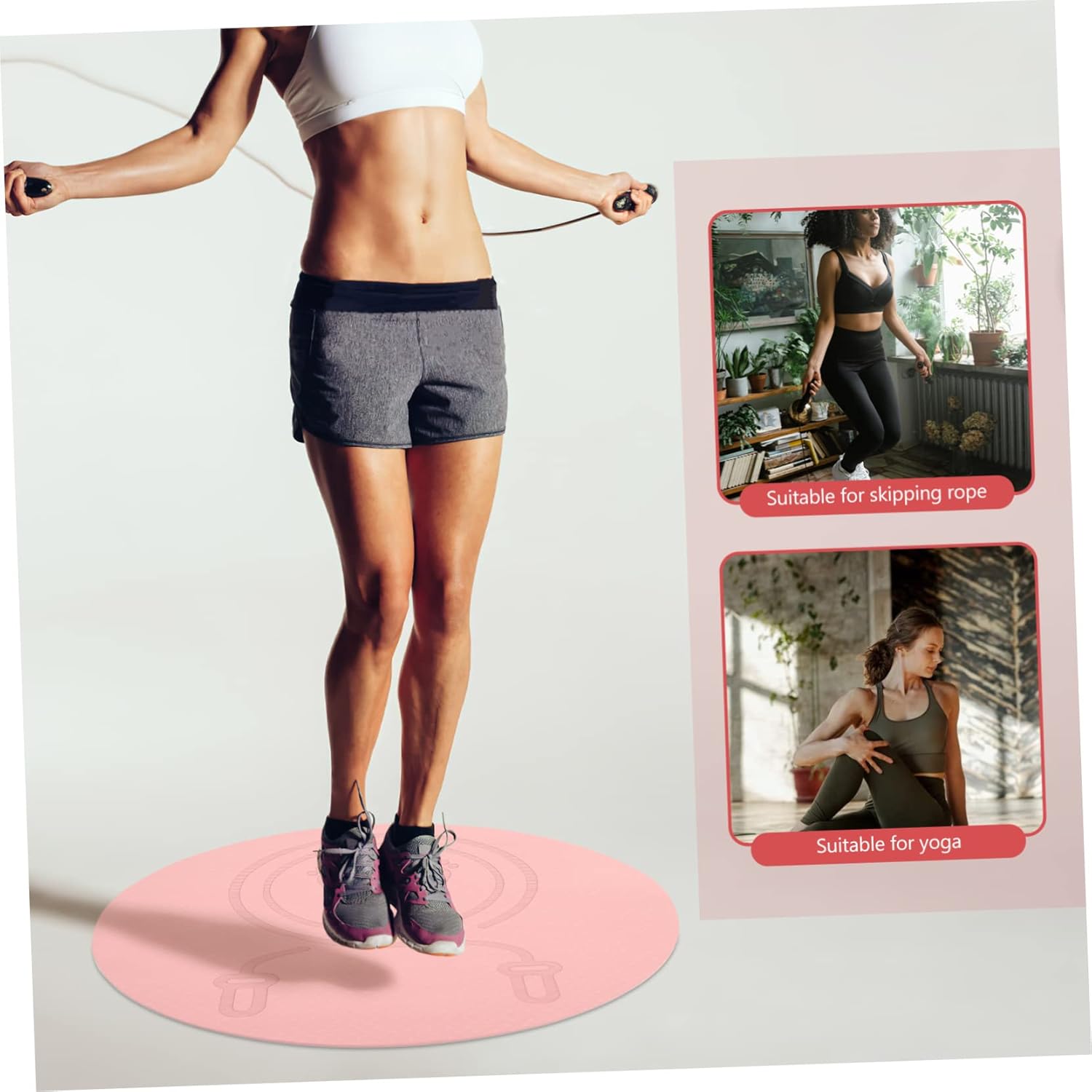 UPKOCH Home Fitness Equipment Tpe Skipping Rope Mat Non-slip Exercise Pad Sound Reduction