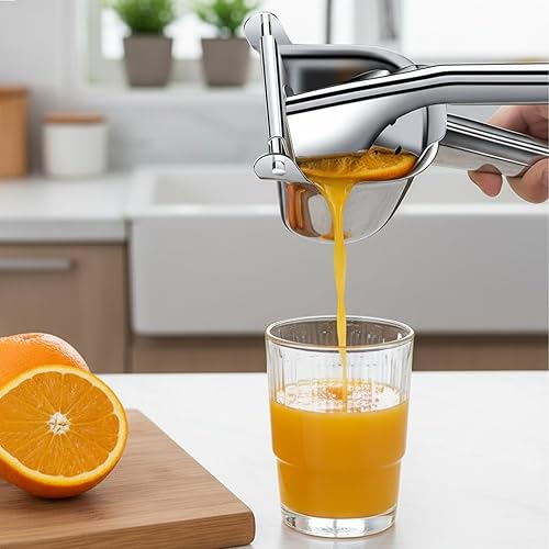 Miniatura 2 de FlowLiving Stainless Steel Juicer Squeezer Lemons Citrus Pomegranate Lime Orange Fruit JuiceCast Iron Metal Manual Hand Press