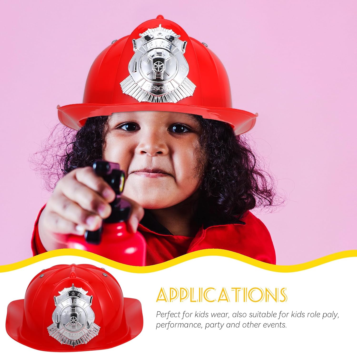 ibasenice Kids Firefighter Hat Children Fireman Helmet for Boys Girls Role Play Halloween Costume Accessories Dress Up