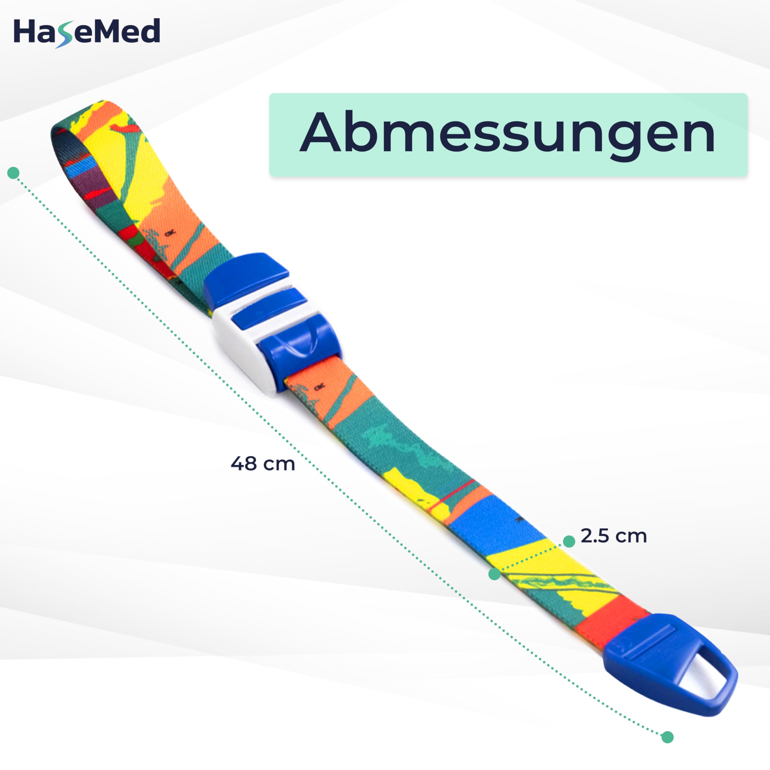 HaseMed Venenstauer, metallfrei, latexfrei, bunt – 3 Stück Tourniquet für medizinische Anwendungen, elastisch und sicher, ideal für Notfälle und Krankenhäuser