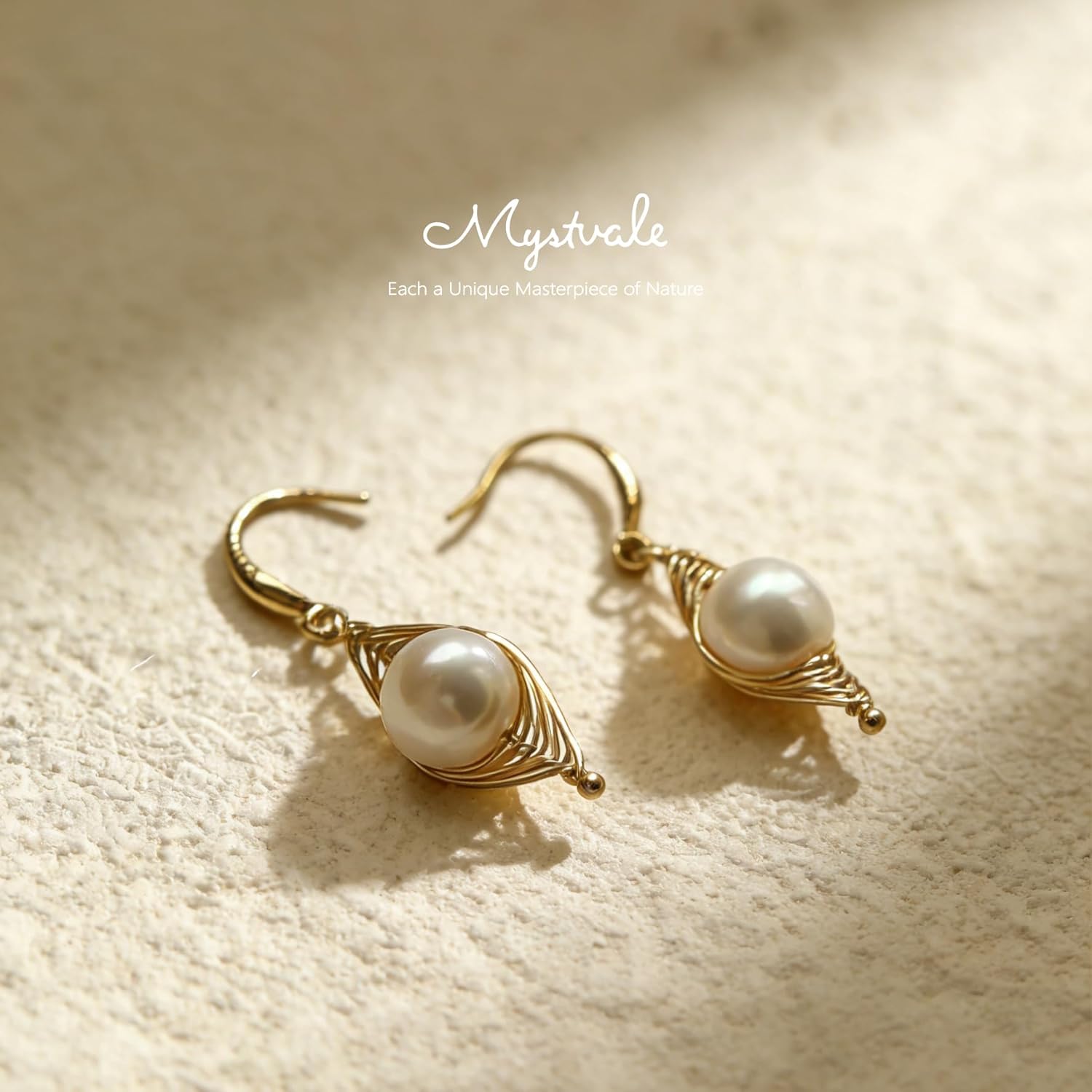 Freshwater Cultured Baroque Pearl Drop Dangle Earrings for Women, Wire-Wrapped 14K Gold Plated Design with Hypoallergenic Silver Posts in White in Pink, Business Casual Jewelry Gift for Her