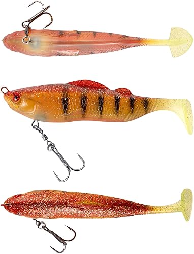 Miniatura 6 de Dr.Fish Swimbait de pesca suave de 5 pulgadas, señuelo de pesca suave pre-aparejado, señuelos de pesca de agua salada, cebo suave con anzuelos