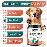 Vista 2 de Multivitamínico para perros, vitaminas y suplementos para perros, multivitamínico para perros con glucosamina, probióticos y Omega 3