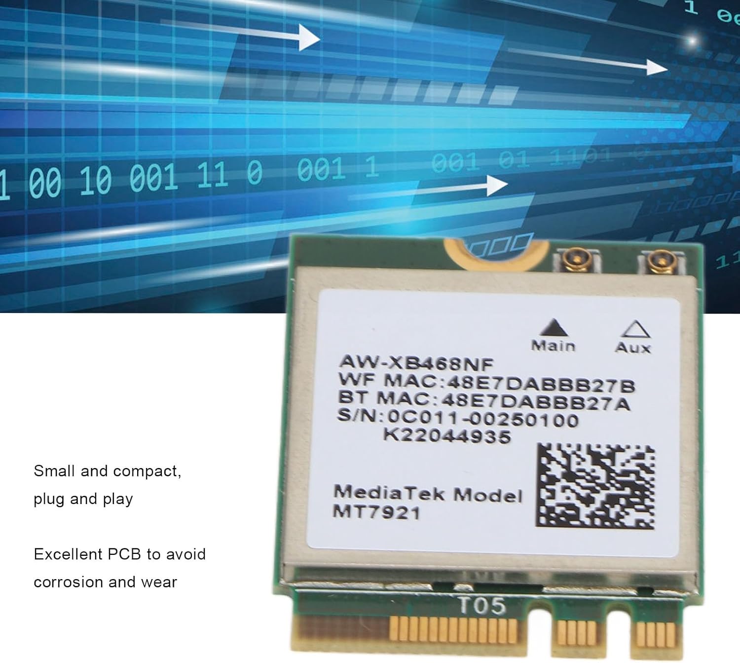 Qiilu MT7921 Network Card highlighting compact design and PCB quality