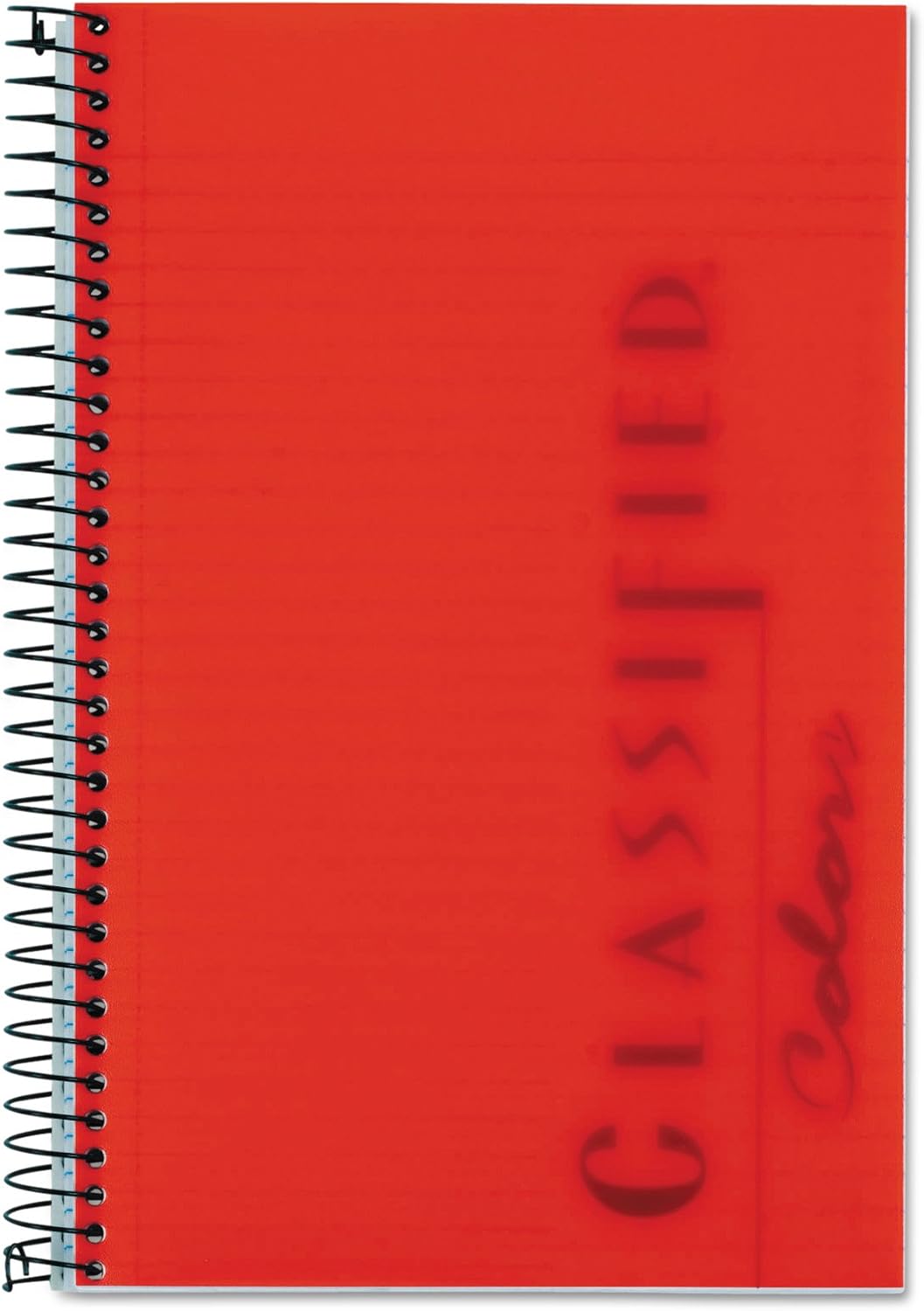 Tops Classified Business Notebook, 5.5 x 8.5-Inch, College Rule, 100 Sheets per Book, Ruby Plastic Cover (73505)