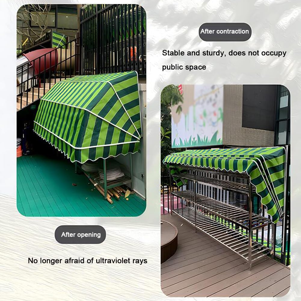 Tenda retrattile curva con telaio in lega di alluminio, protezione UV, baldacchino pieghevole per cortile, portico, balcone, facile da installare personalizzabile