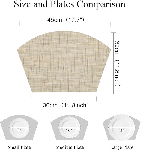 Miniatura 164 de SHACOS - Manteles individuales de PVC para mesas redondas, manteles individuales con curvatura, antideslizantes, resistentes al calor, de vinilo,