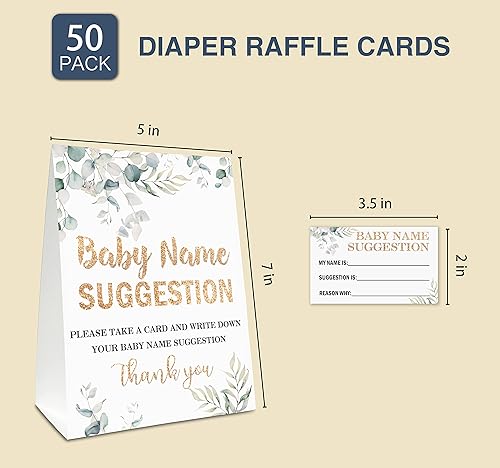 Miniatura 2 de Yuansail Sugerencia de nombre de bebé para juegos de baby shower, tarjeta de juego de sugerencia de nombre con temática de plantas, suministros de