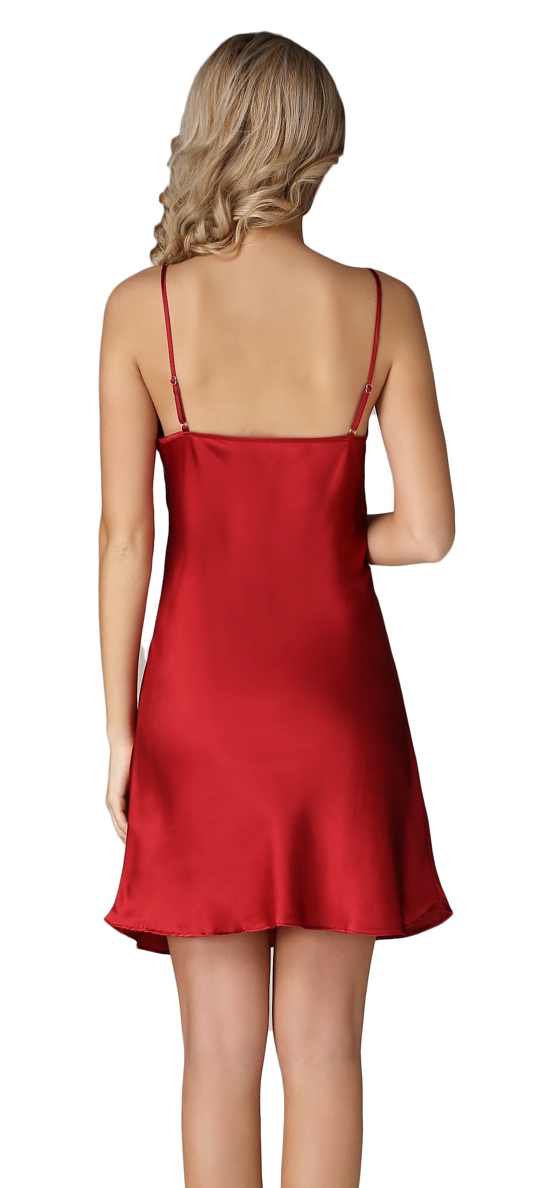 Tulpen Damen 100% Maulbeerseide Schlafanzug Set Klassische Spitze Seide Pyjamas