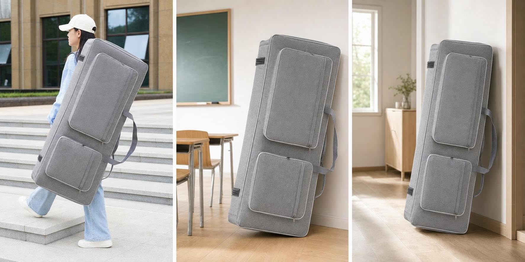 Keyboard Schutzhülle aus Strapazierfähigem Material mit Gepolstertem Design Praktische Schulterriemen Und Zubehörfächern für Musikunterricht Transport Studio, 88 Tasten Groß