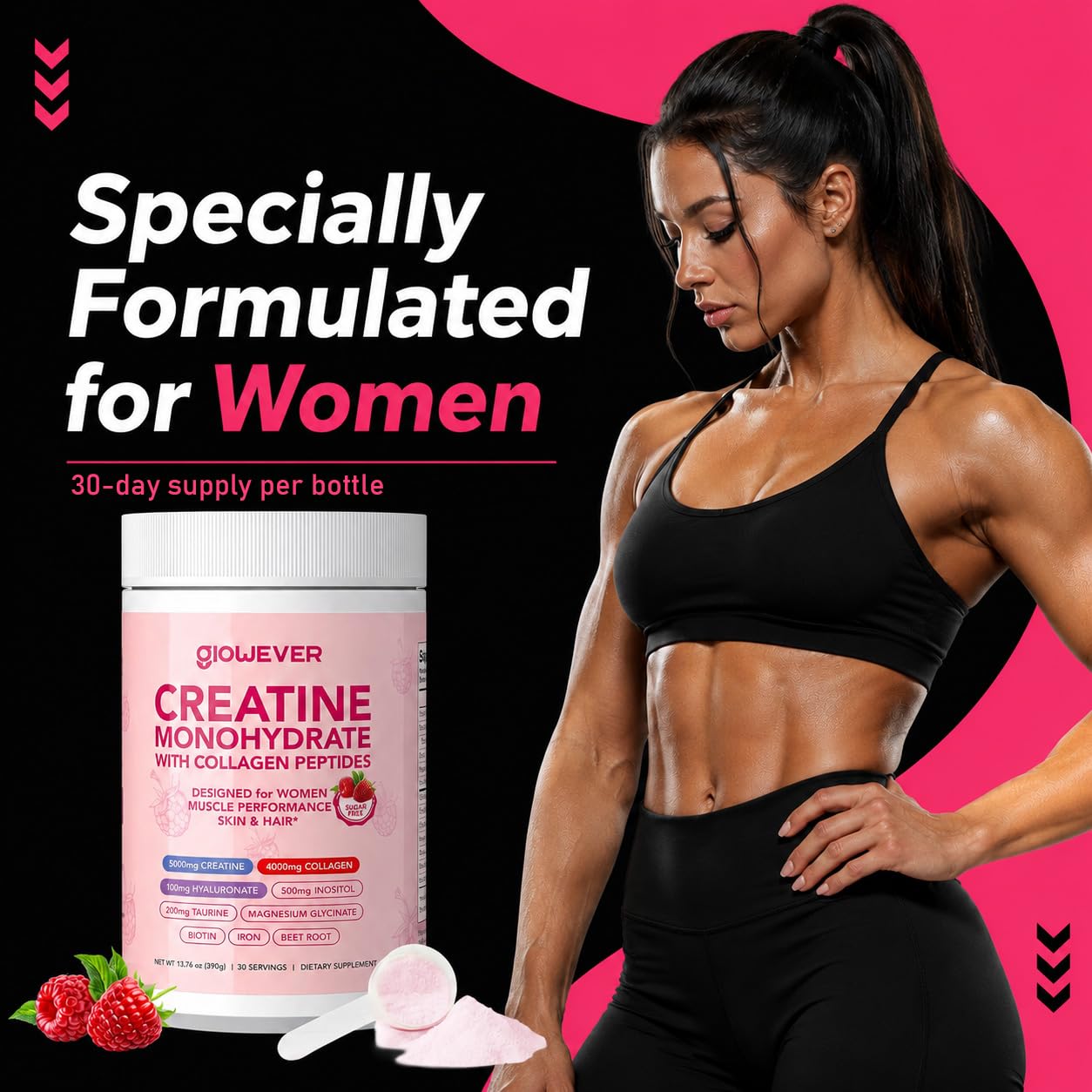 Creatine for Women | 5g Monohydrate + 4g Collagen Peptides Powder — Amazon image 7