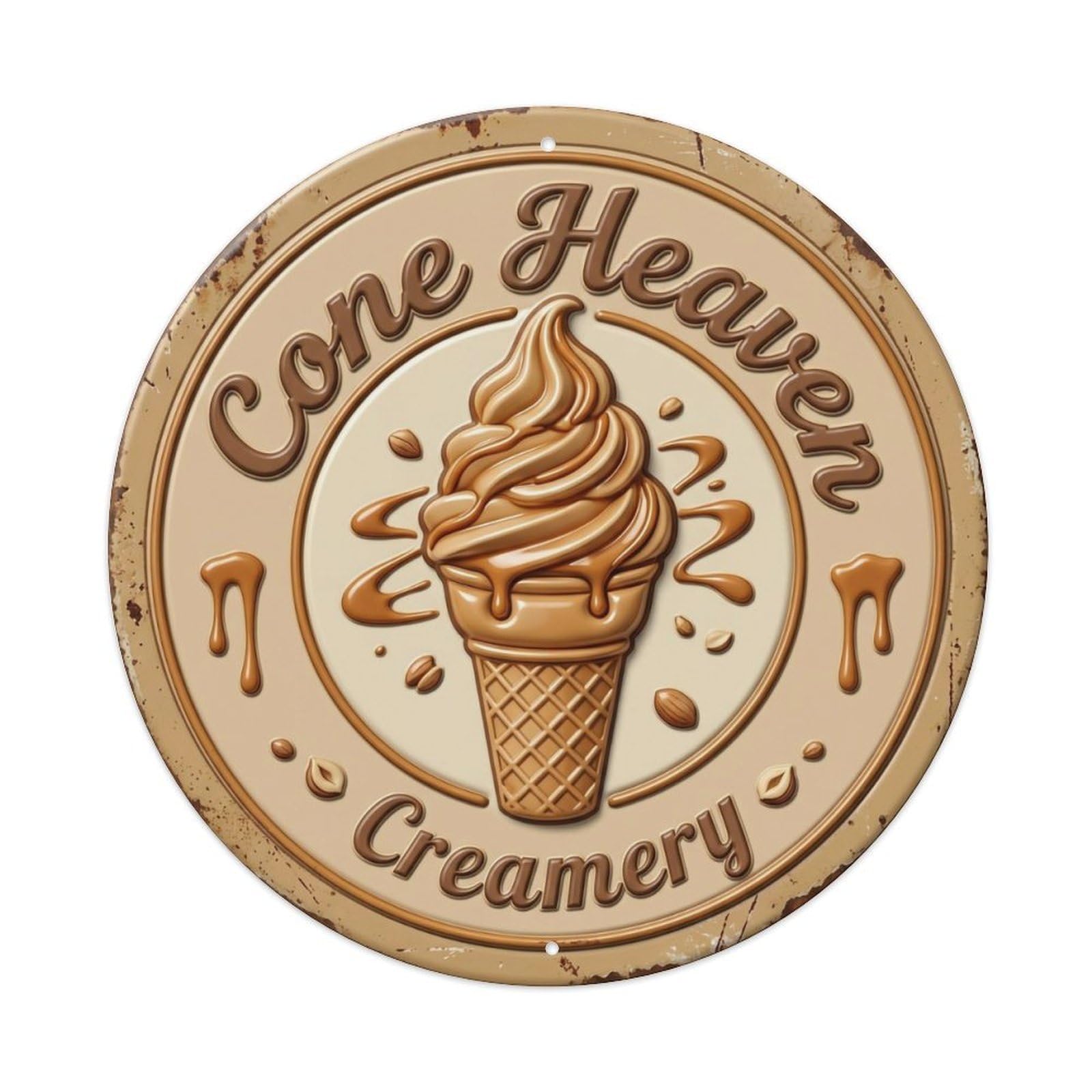 Cone Heaven Creamery Vintage Metal Tin Sign