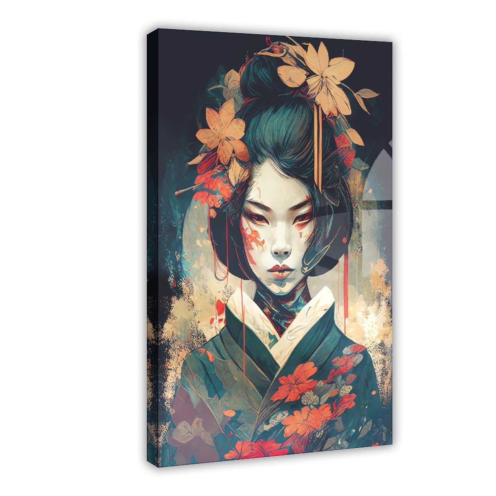 QNVJQKDSI Japanese Geisha Art (11) Canvas Poster Bedroom Decor Landscape Office Room Decor Gift 24" L X 36" W