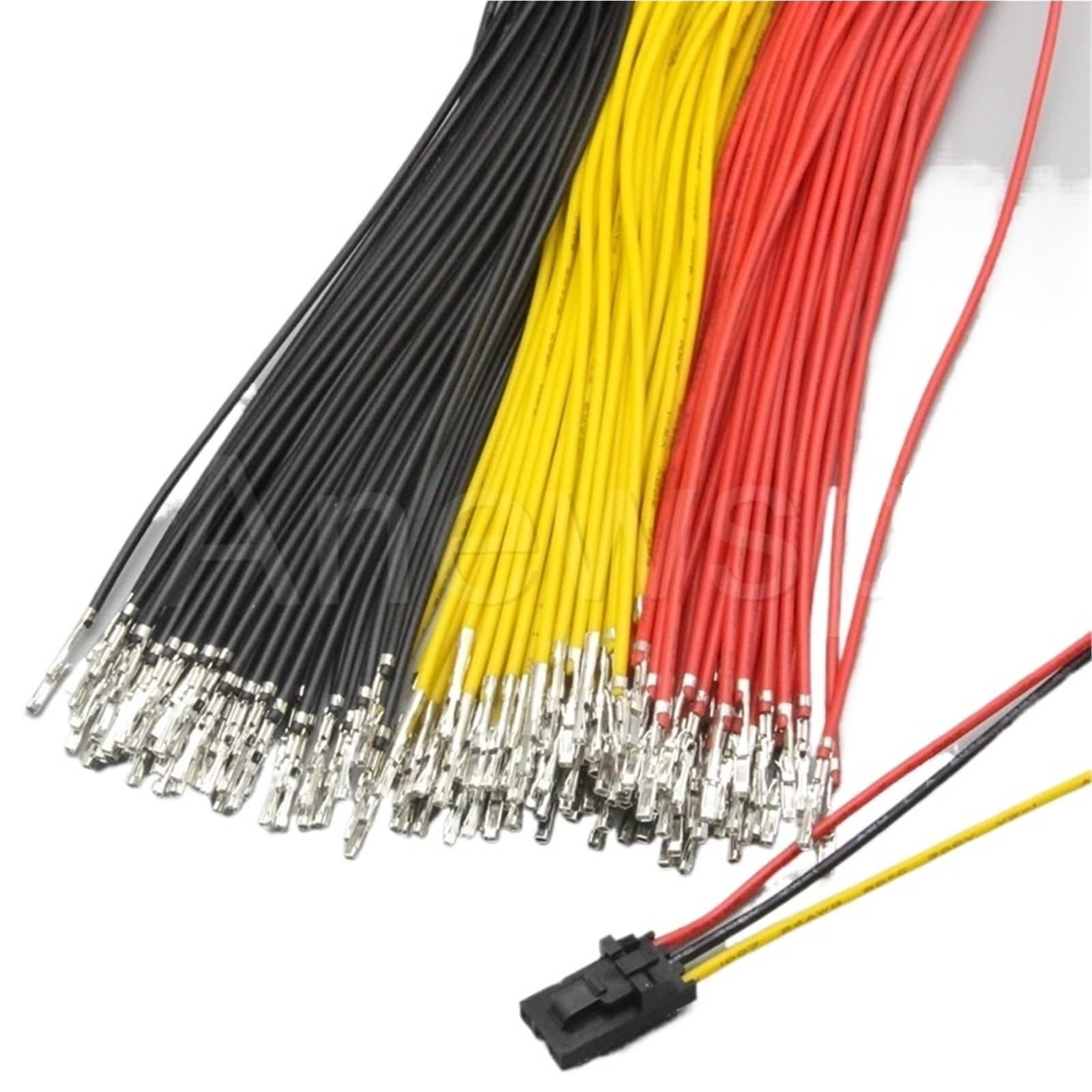 100 Stück MX2.54-Stecker mit Gürtelschnalle, Anschlussdraht, elektronischer Draht, Einzel-/Doppelkopf, ohne Gehäuse, 24 AWG, 2,54 mm(Blue,Single Head,500MM)