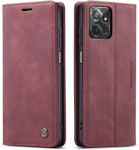 WAWZ Funda tipo cartera para Moto G Power 5G 2023, a prueba de golpes, con ranuras para tarjetas, soporte invisible para Moto G Power 5G 2023 (rojo